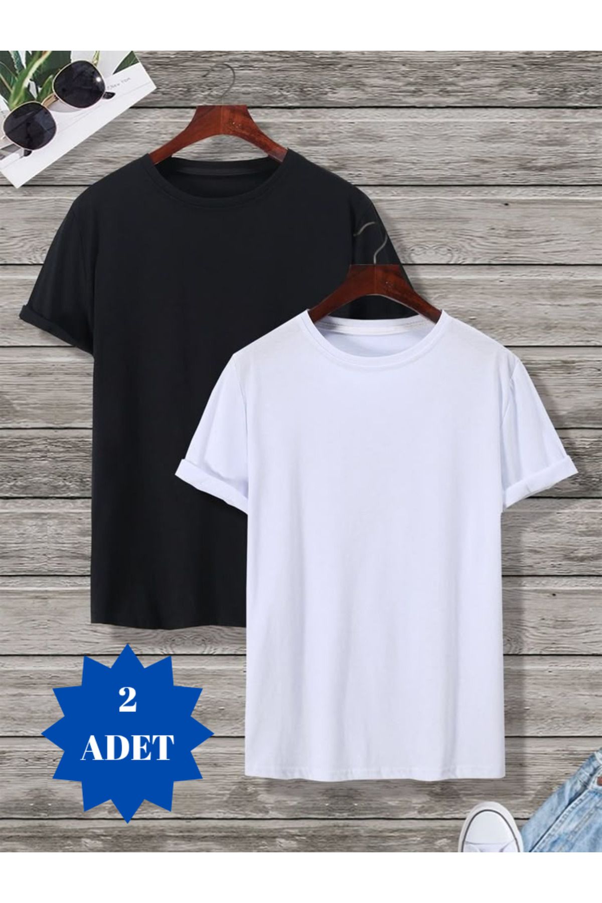THE WHITE Erkek Slim Fit 2'li T-Shirt