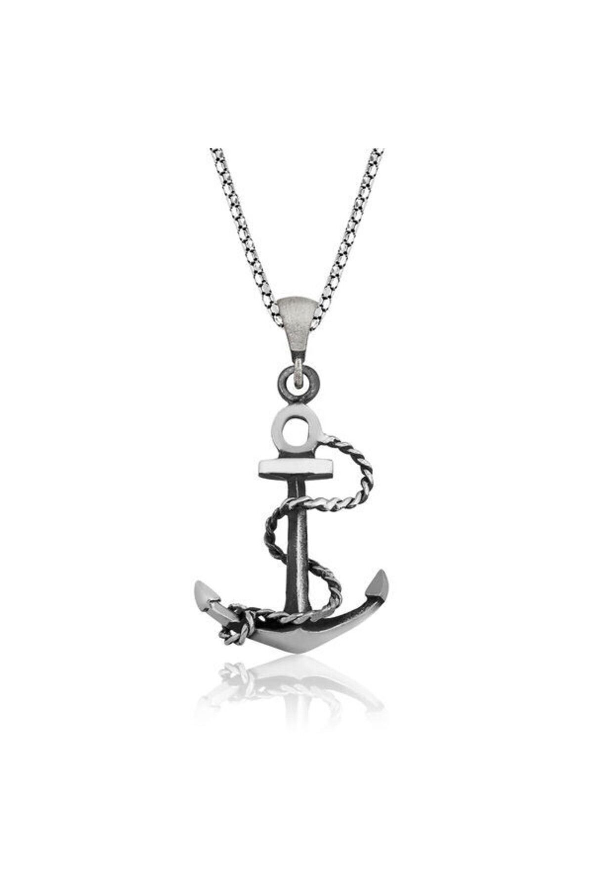 shop Deniz Çapası 925 Ayar Gümüş Erkek Kolye