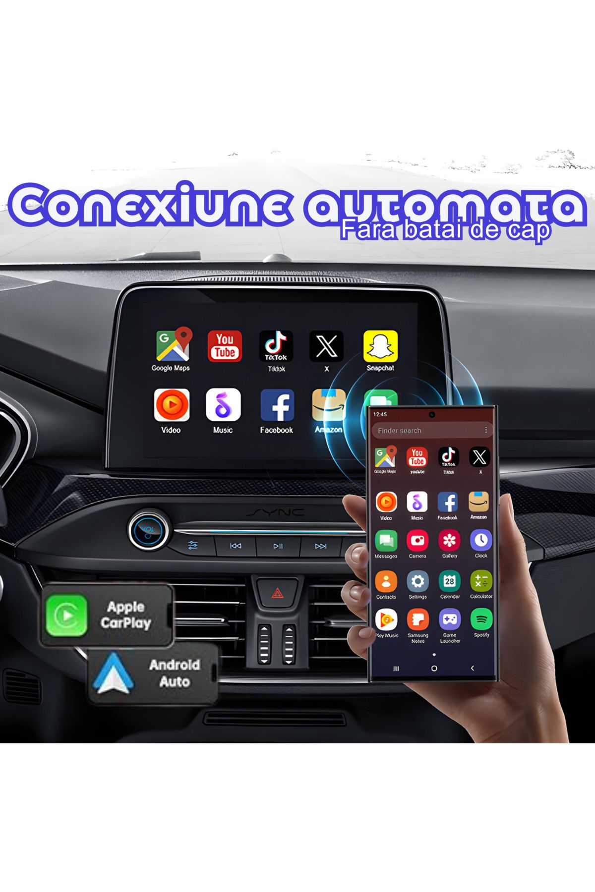 ATOMKIT-Carplay and Android Car Adapter, Quick Connection, Ai Processor, Voice Control, Multiple Apps 4