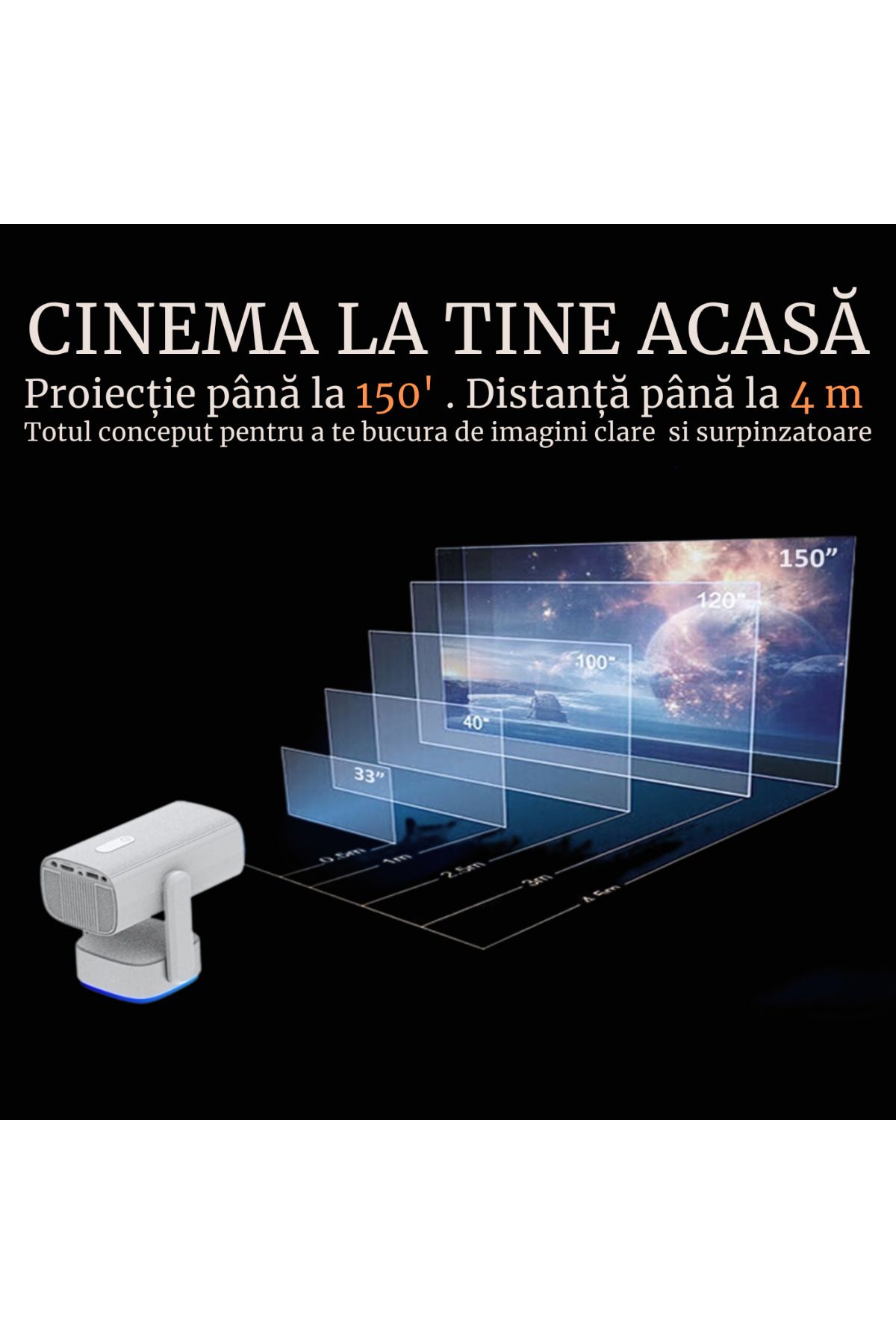 ATOMKIT-Video projector with battery included, Over 2 hours of operation, EU plug connection, 160 ANSI, White 9