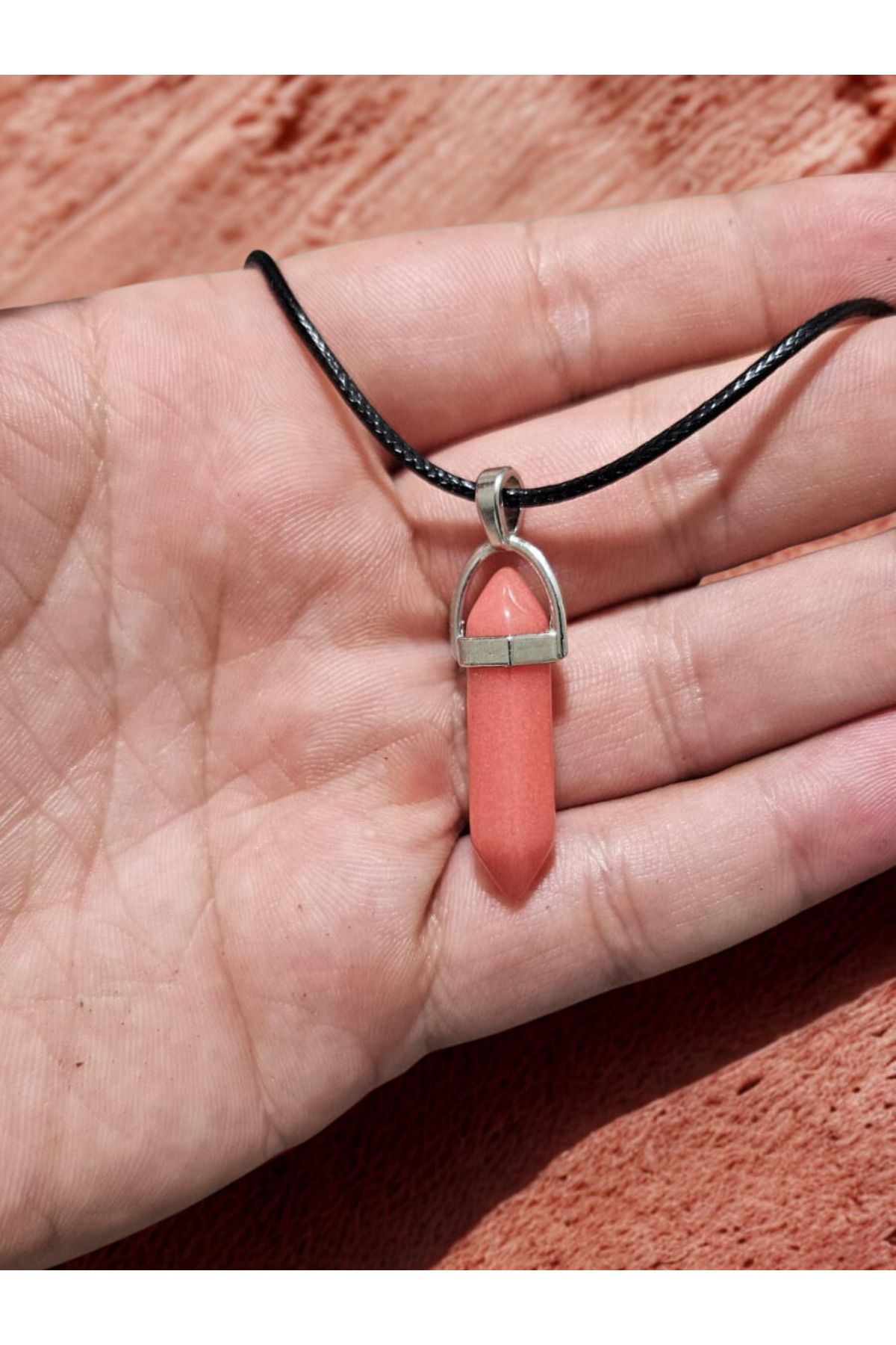 HobiHub Doğal Gül Kuvars Kolye – Aşk ve Şefkat Taşı, Kalp Çakrası Dengeleyici