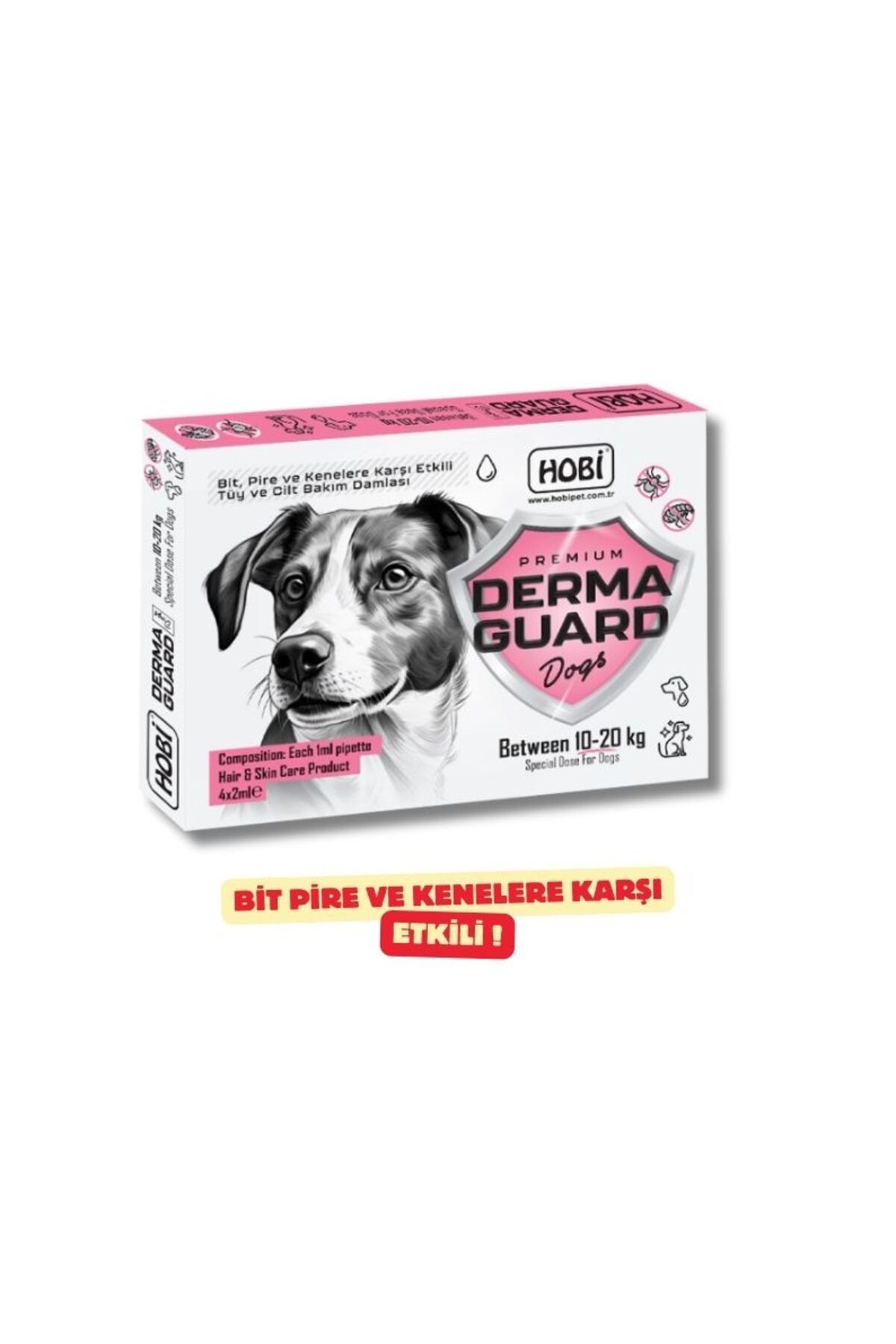 HOBİ Hobi Derma Guard - Köpekler İçin Bit ve Pire Önleyici Damla| 10-20 Kg | 2 Ml