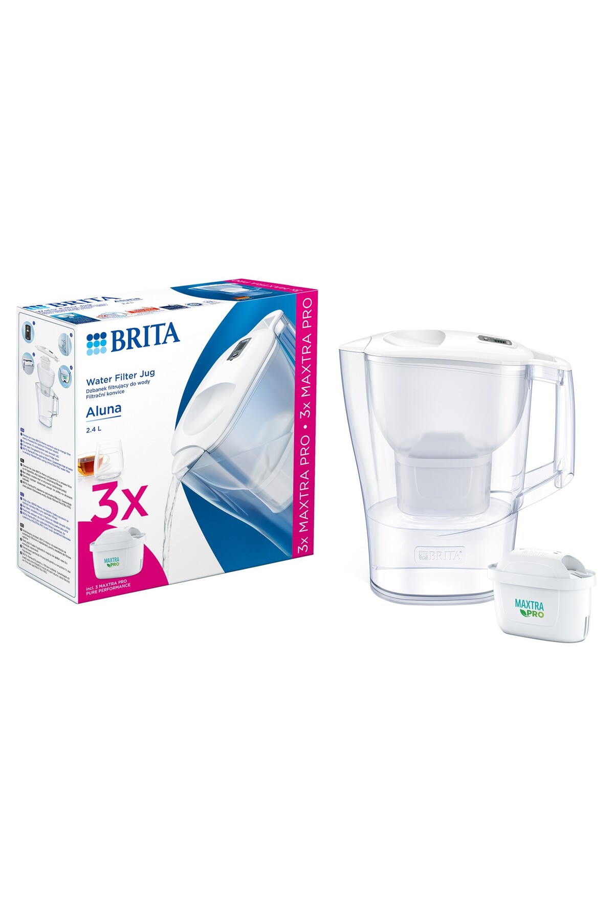 BRITA Starter pack Aluna 2,4 L (bílá) + 3 filtry Maxtra PRO