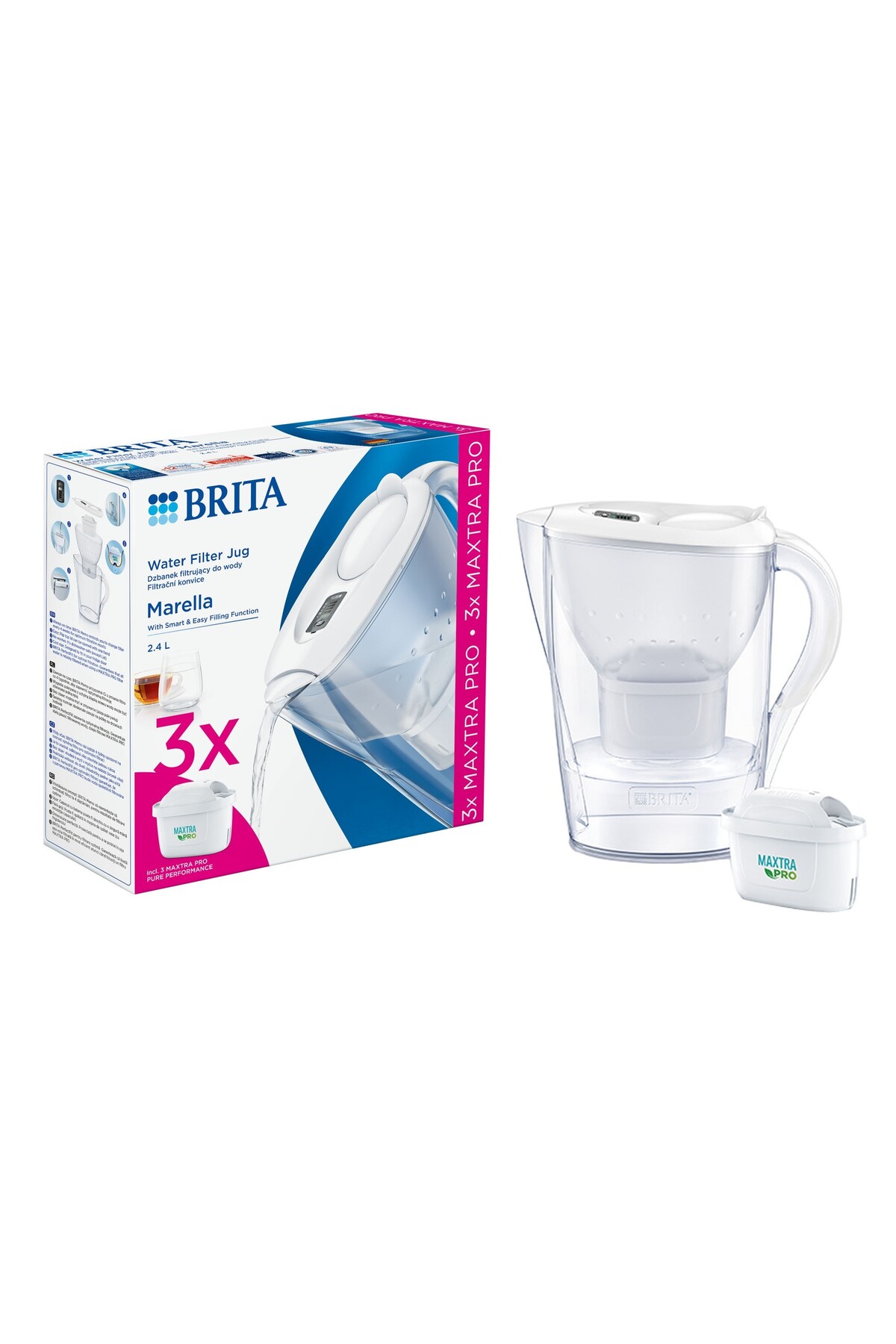 BRITA Indítócsomag Marella 2,4 L + 3 szűrő Maxtra PRO (fehér)