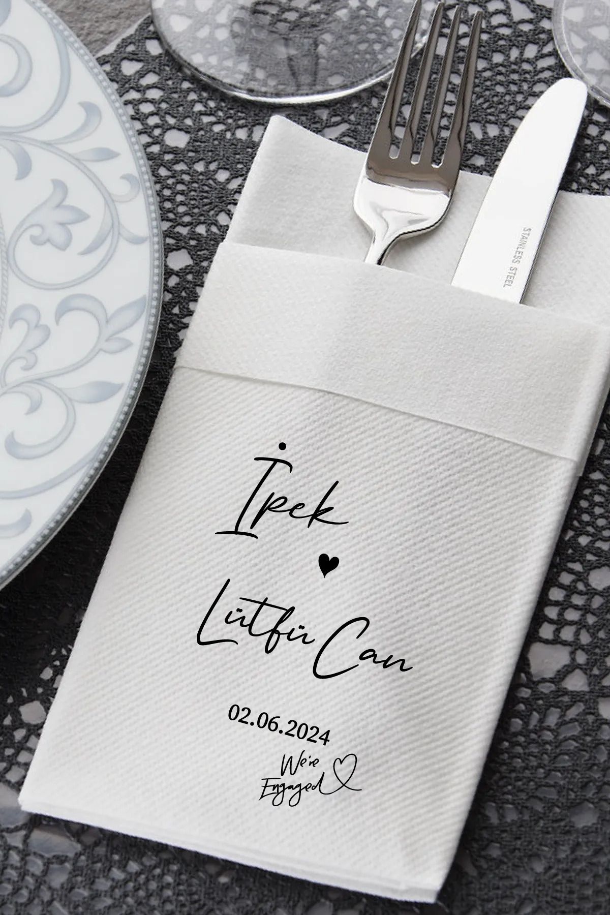 NapkinStore Kişiye Özel Airlaid Peçete 25 Adet - Nila Tasarım NPA30