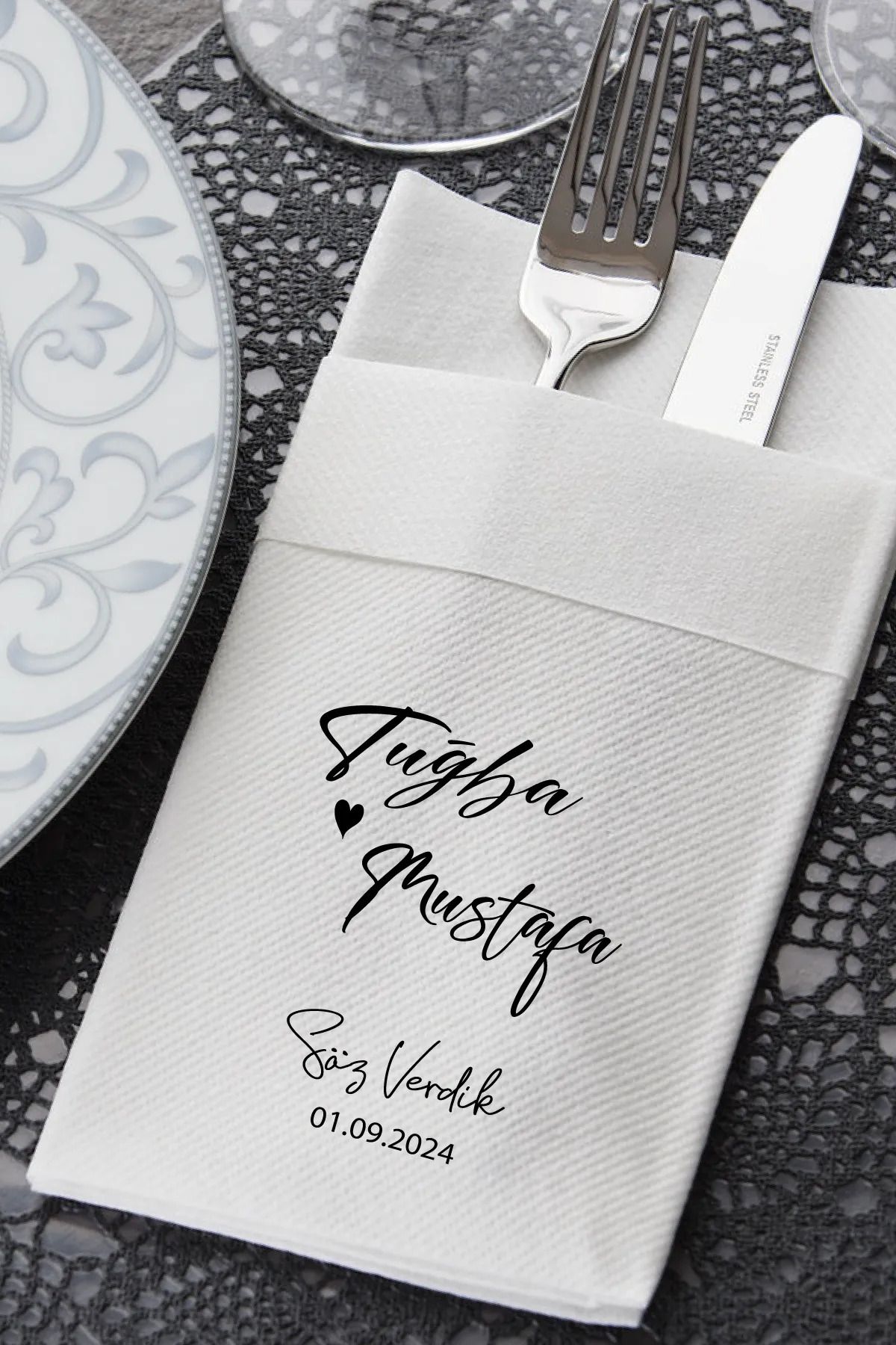 NapkinStore Kişiye Özel Airlaid Peçete 25 Adet - Ilay Tasarım NPA20
