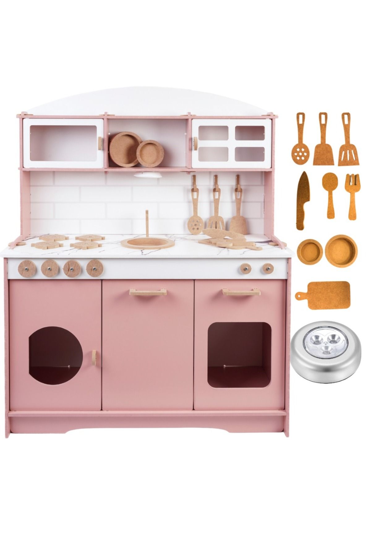 HOBBY HOUSE Wooden Toy Kids Kitchen Set with Tea Set and Led Gift