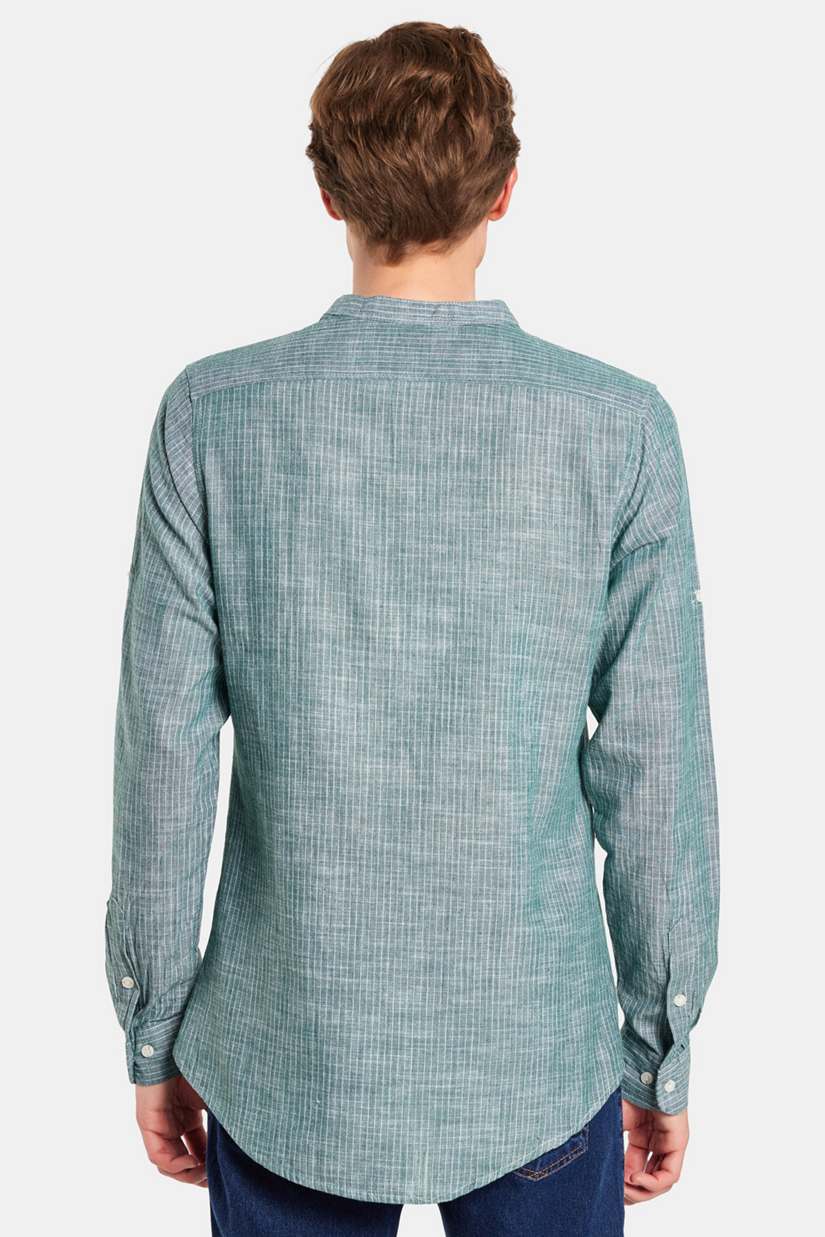 پیراهن تودورز مردانه کتن رنگارنگ بیسیک راه راه Slim Fit/اسلیم فیت    Slim/اسلیم فیت کژوال/روزمره | Tudors DR240051-2010 TR - تصویر 5