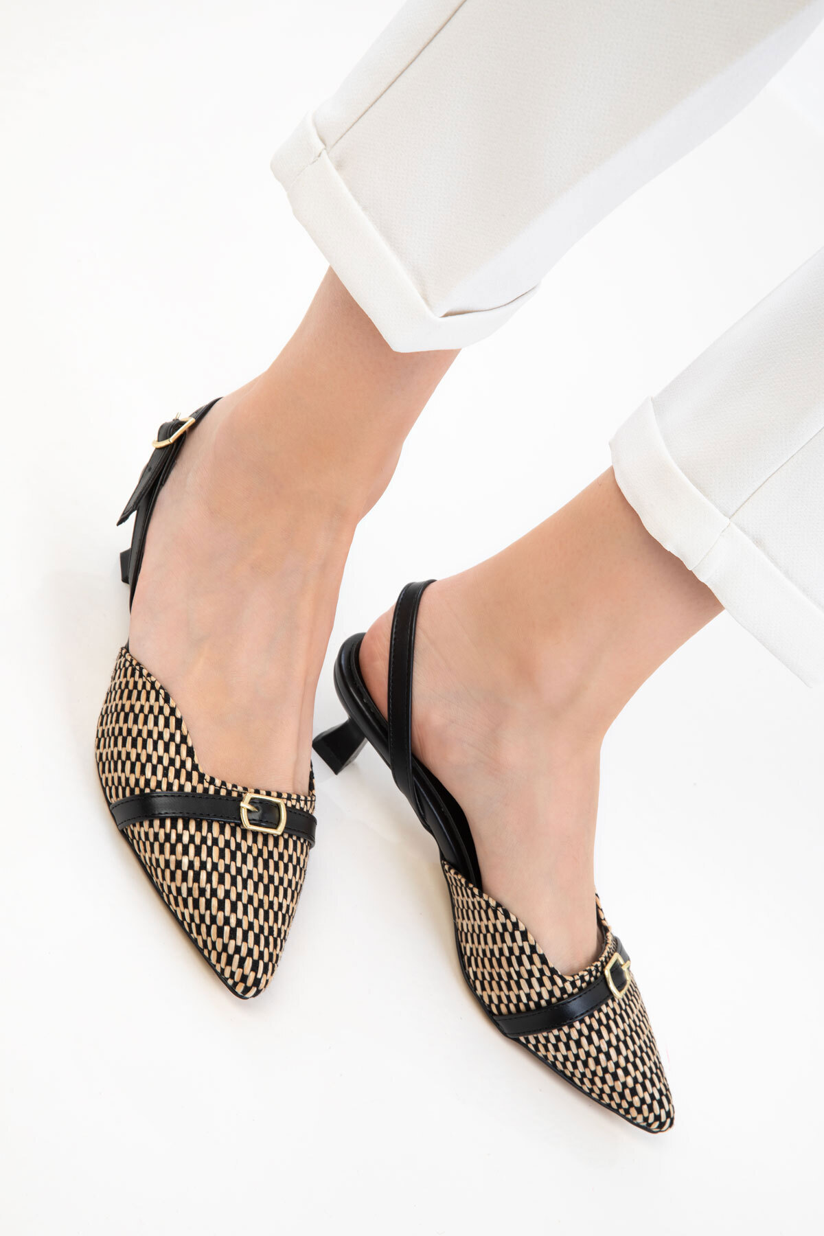 SOHO  Siyah-Bej Kadın Klasik Topuklu Ayakkabı 20681 - Görsel 6