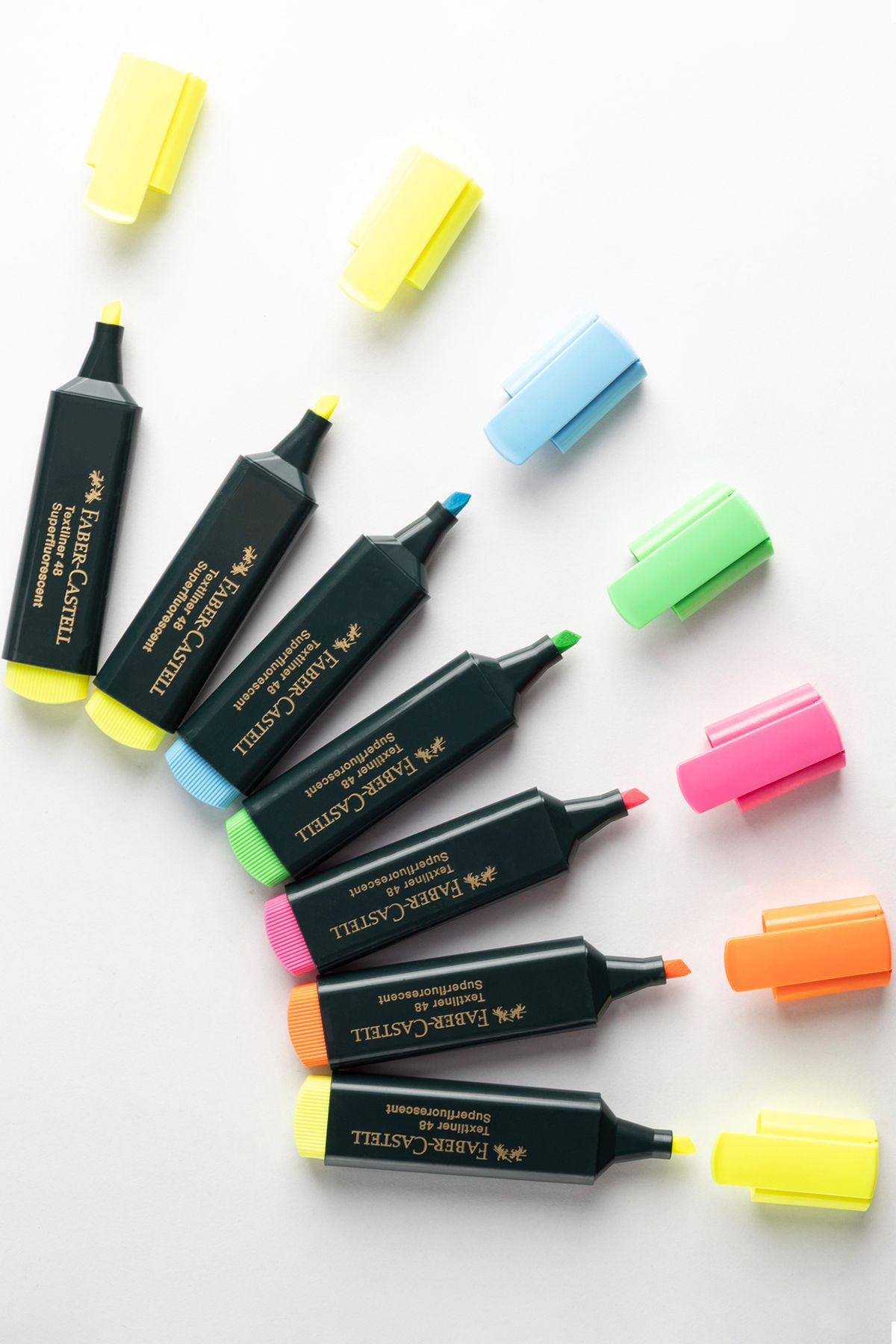 Faber Castell-Highlighter Set 8Pcs Water Based Ink Cut Tip 3 Different Line Thicknesses Refillable 4