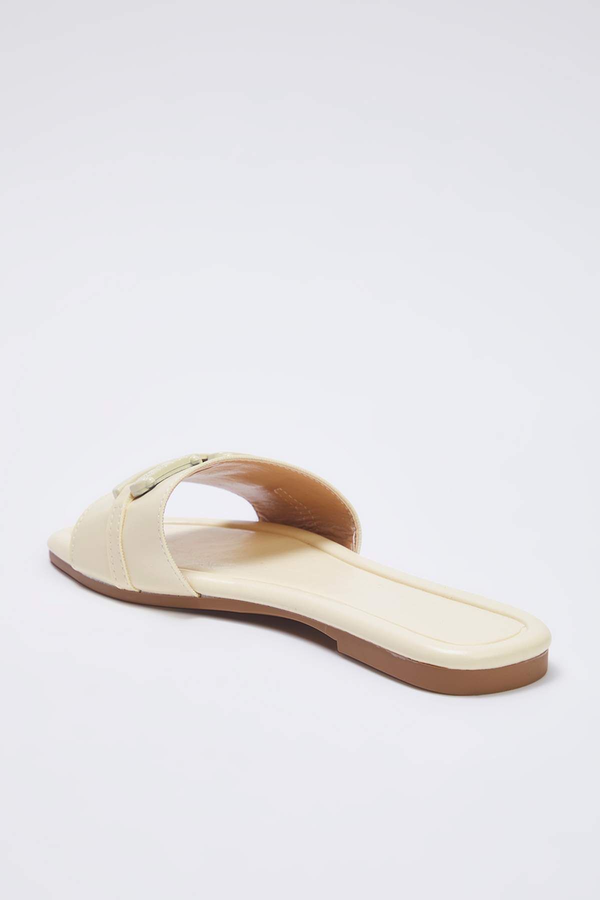 TRENDYOL SHOES-Yellow Chain Detailed Women's Slippers Takss25Te00063 4