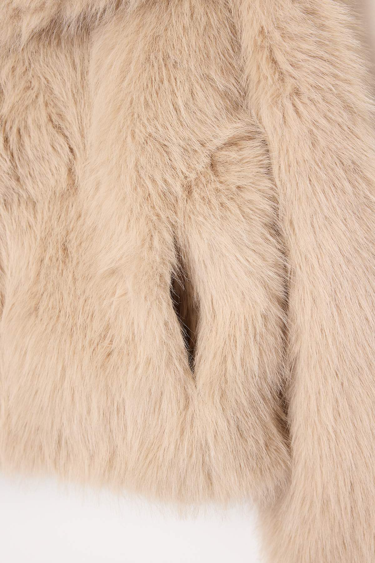 Trendyol Collection-Bézs Oversize szabású bunda TWOAW25MO00035 6
