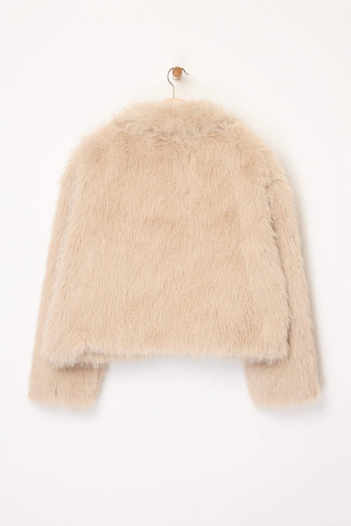 Trendyol Collection-Bézs Oversize szabású bunda TWOAW25MO00035 8