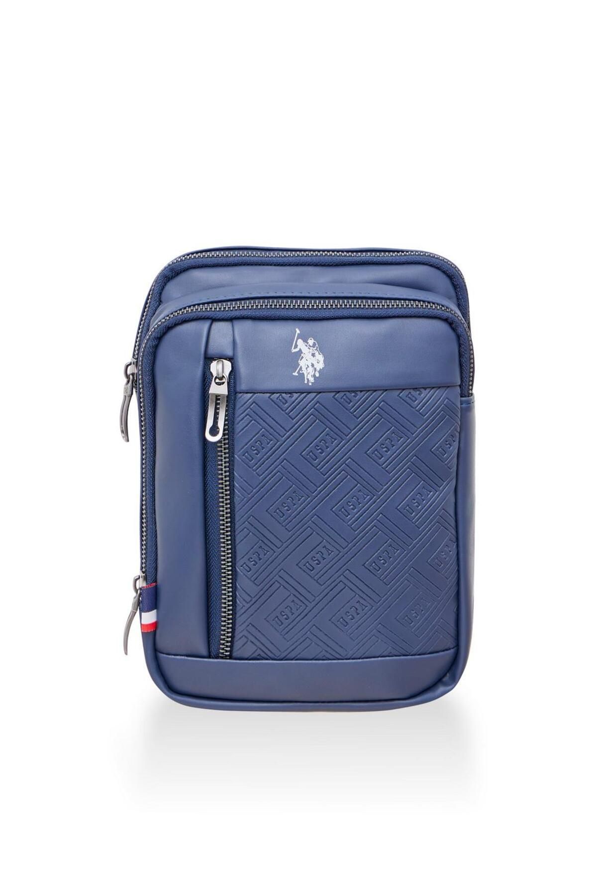 کیف شانه ای آبی مردانه پایه. چوگان Assn. پلون اورجینال U.S. Polo Assn.