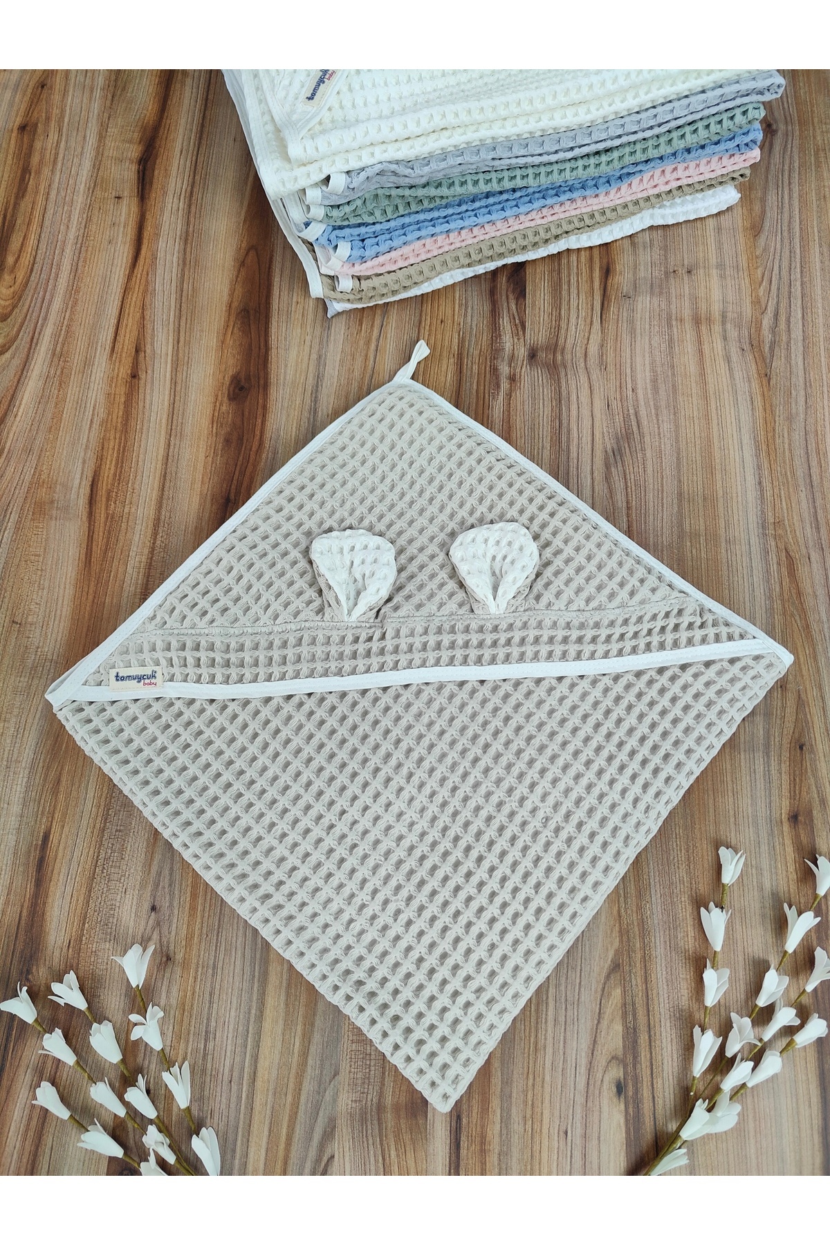 CATRE PİKE BEBEK BATTANİYESİ ÇİFT TARAFLI BEBEK HAVLU ÖRTÜ ULTRA SOFT COTTON YENİDOĞAN HEDİYELİK MEVSİMLİK fotoğrafı 4 (önizleme)
