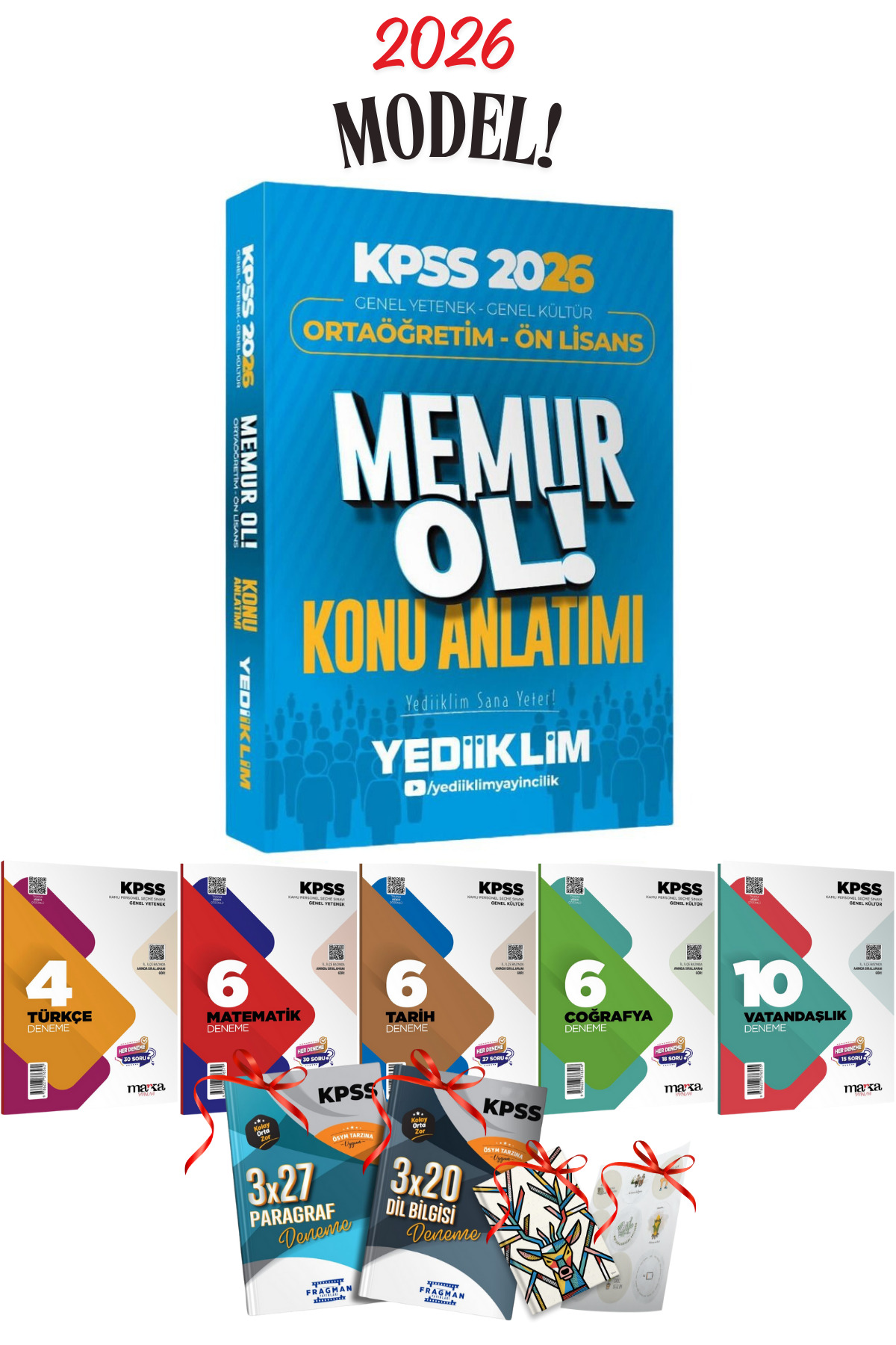 Yediiklim Yayınları 2026 Önlisans-Ortaöğretim KPSS Yediiklim Memur