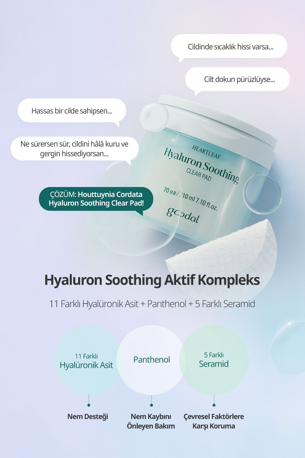 تونر مرطوب کننده TONIK PED GOODAL HOUTTUYNIA CORDATA HYALURON تسکین دهنده پد پاک Goodal
