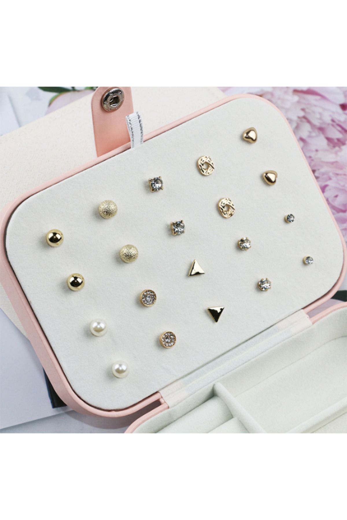 Generic-Practical Double-Layer Jewelry Bag - Pink 5