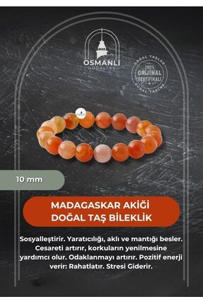 OSMANLI DOĞAL TAŞ Madagaskar Akiği 10 mm Doğal Taş Bileklik