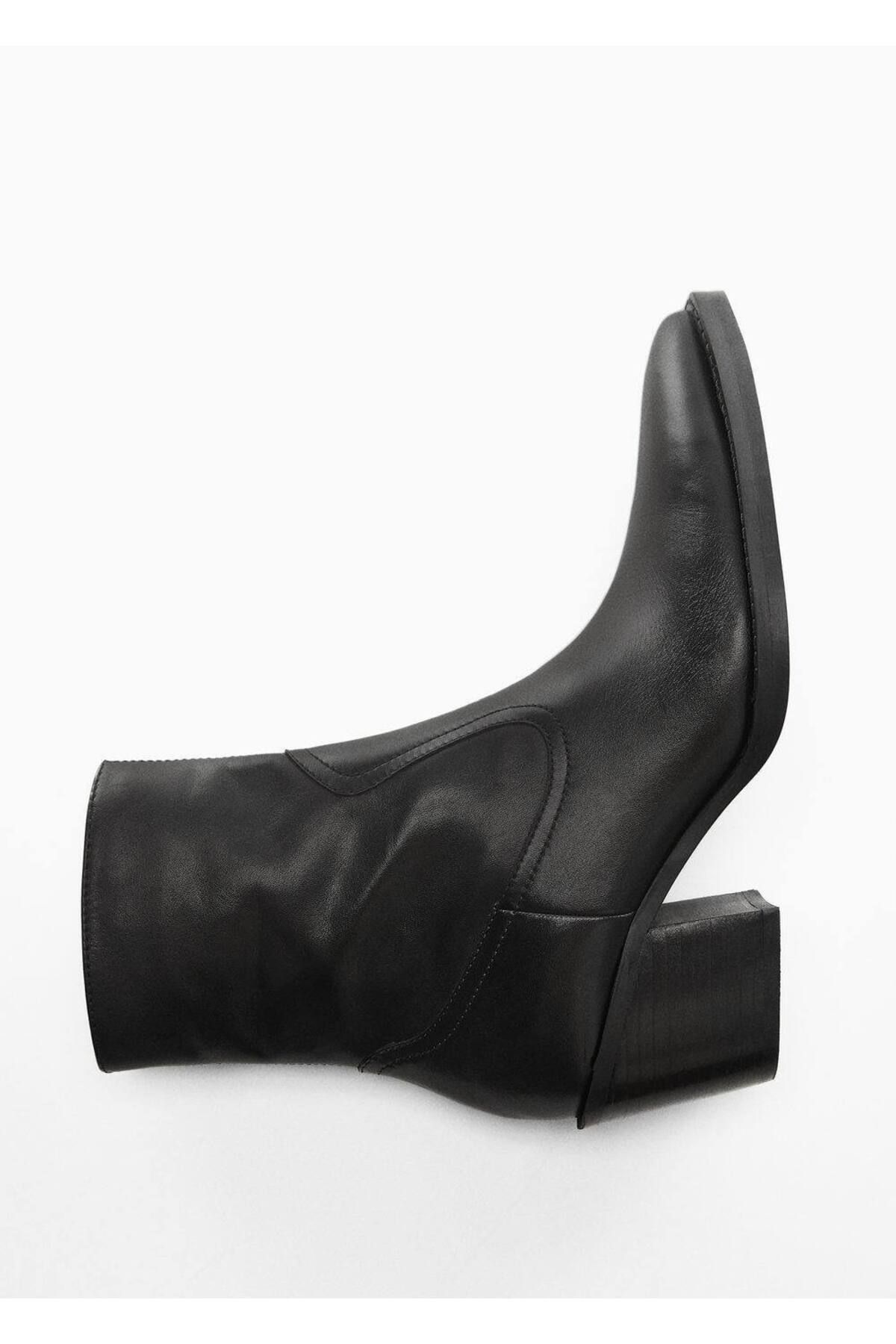 MANGO Woman-Spitze Stiefeletten aus Leder - Spitze detailliert 4
