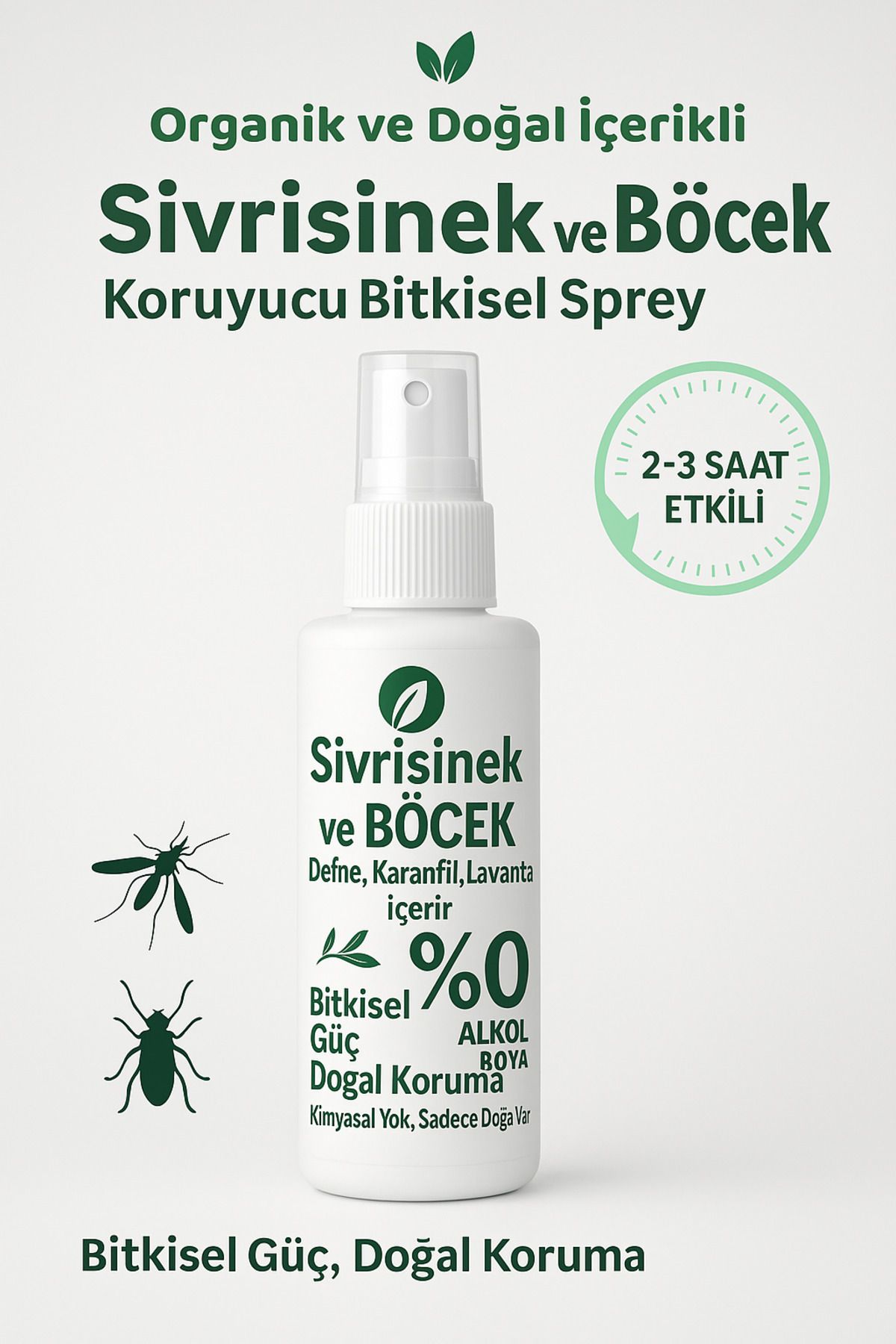 Sin Natürel Sivrisinek ve Böcek Kovucu Sprey Losyon Bitkisel Tüm Vücuda Uygun 50 ml