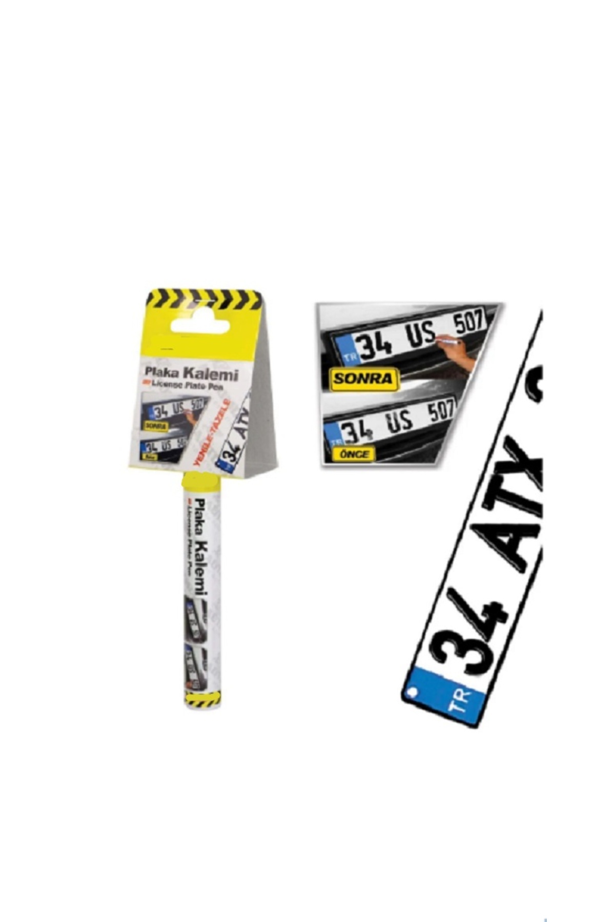 Space Plaka Kalemi Araç Plaka Yazma Kalemi Plaka Boyama Rötuş Kalemi Siyah