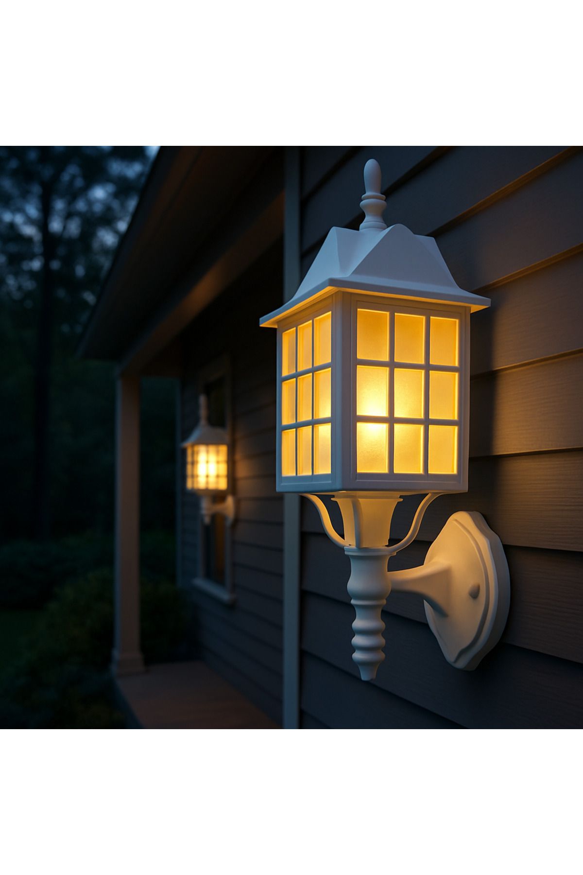 Lambada 232Lamp Modern Lüx Kafes Beyaz Fener Duvar Bahçe Duvarı Dış Mekan Aplik Armatür