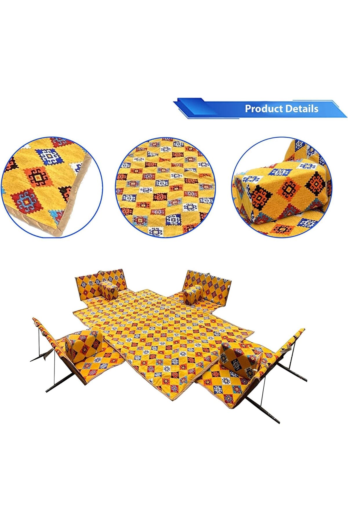 مجموعة جلسات خارجية أرضية للبر تتسع 8 أشخاص – قماش سوري