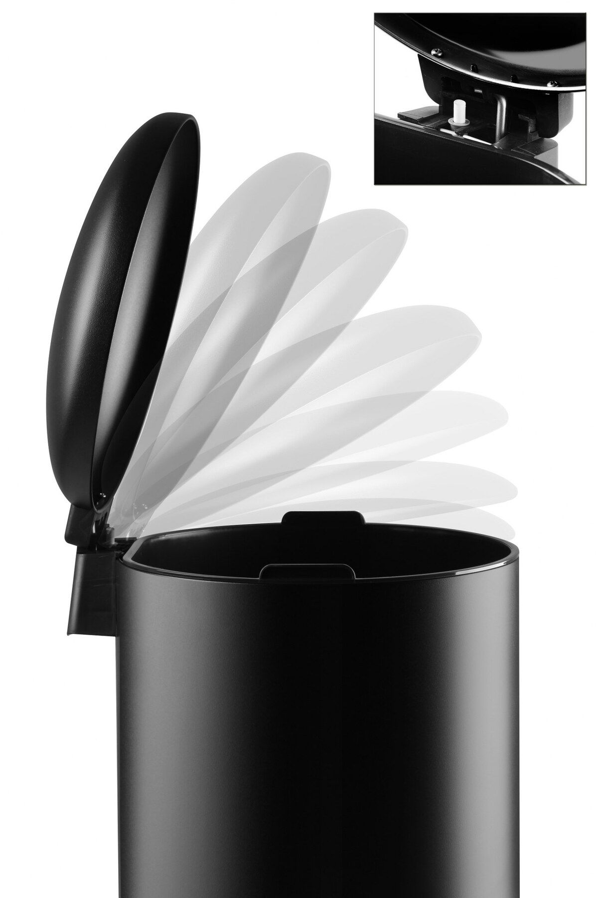 Prima Nova-Bombe Lid Trash Can 30 Lt Matte Texture - Black Inside 5