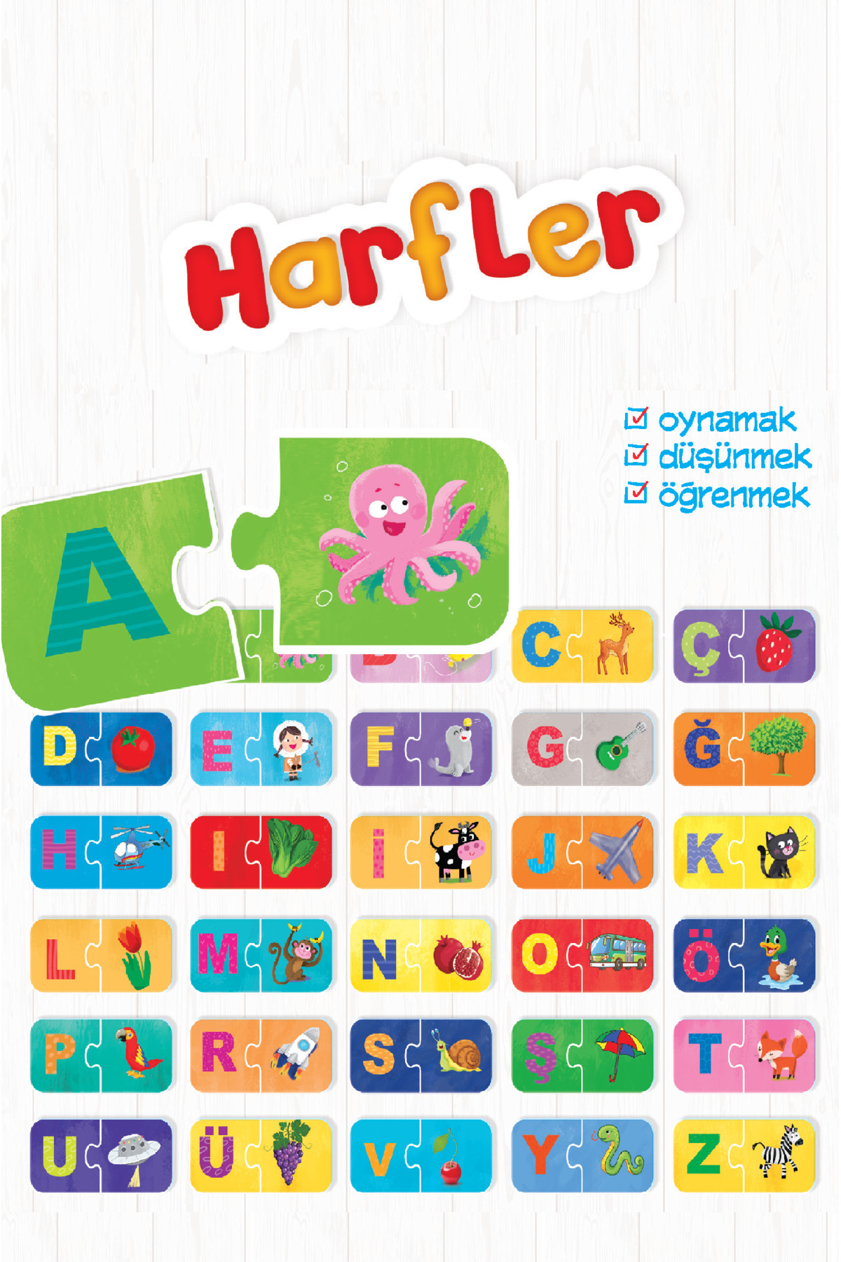 Dikkat Atölyesi Yayınları Harfler Puzzle 28 Parça (PUZZLE STİCKERLI HARFLER ETKİNLİK KİTABI) fotoğrafı 2 (önizleme)