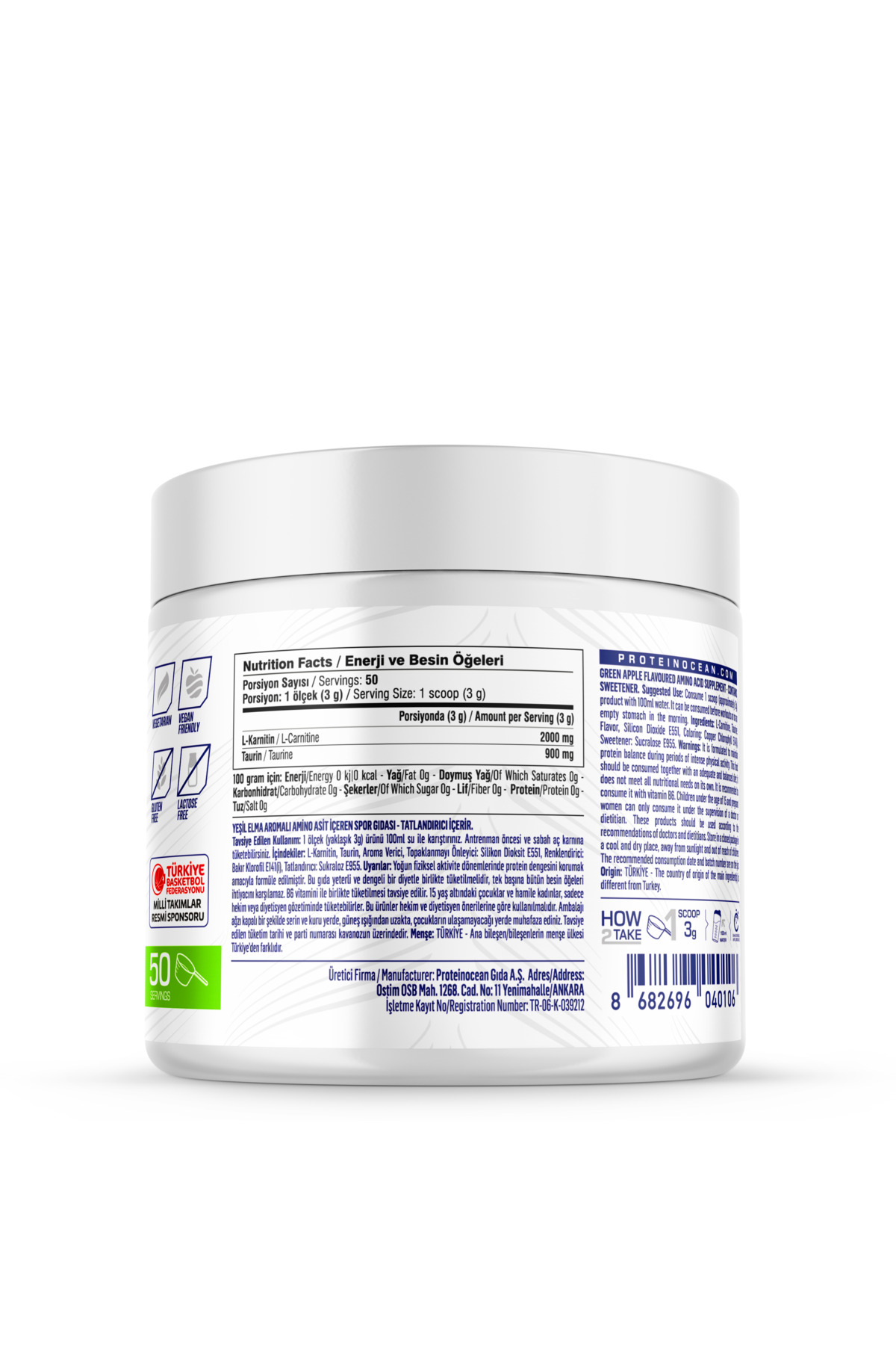Proteinocean L-CARNTNE Yeil Elma 150g x 2 Adet - Fiyat, Yorumlar