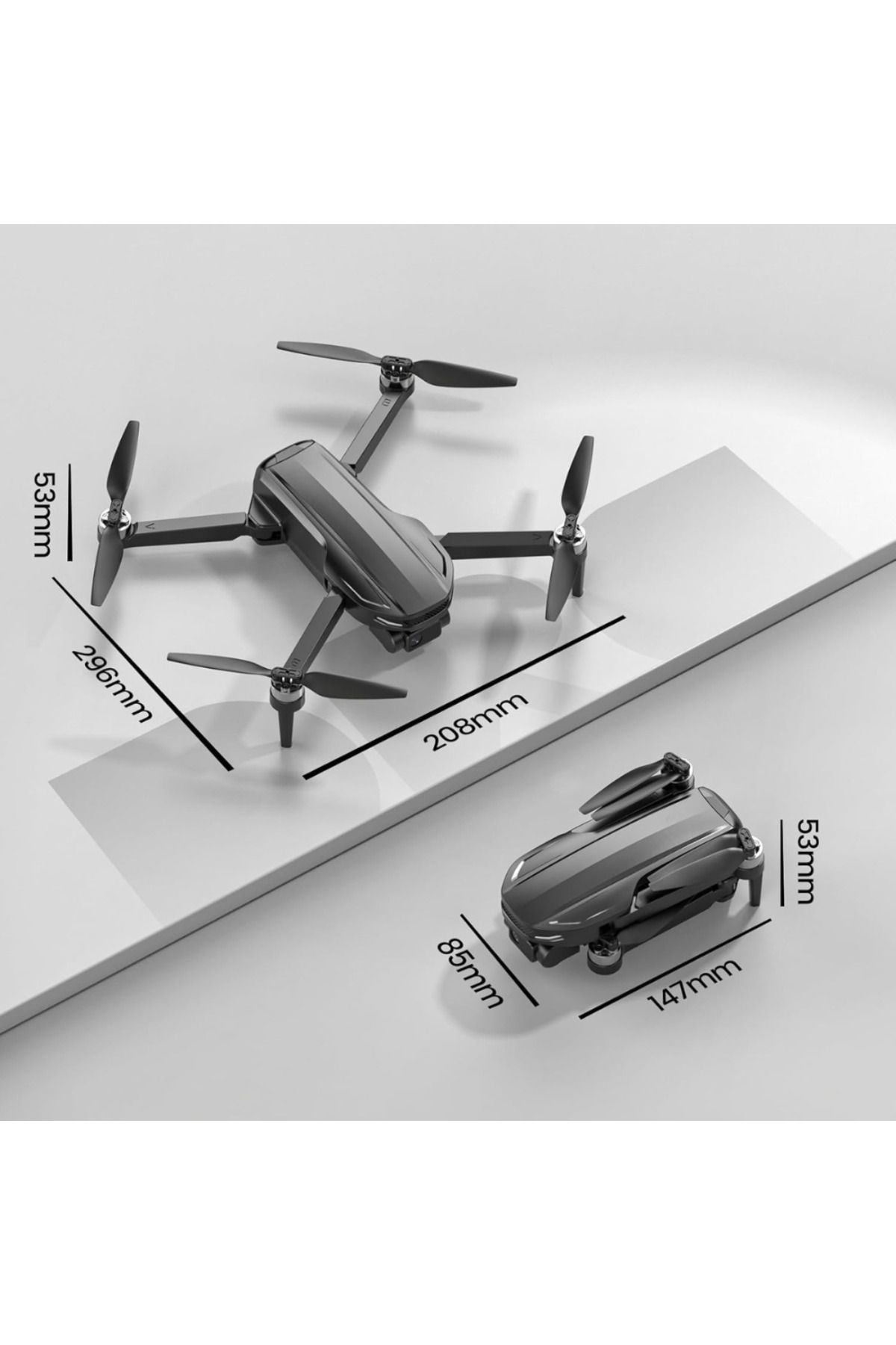Velixo-Dronă D65, Cameră 4K, WiFi 5G, GPS, Revenire automată, Gimbal pe 2 axe, EIS, 26 min, Pliabilă, USB, Geantă, Aplicație 7