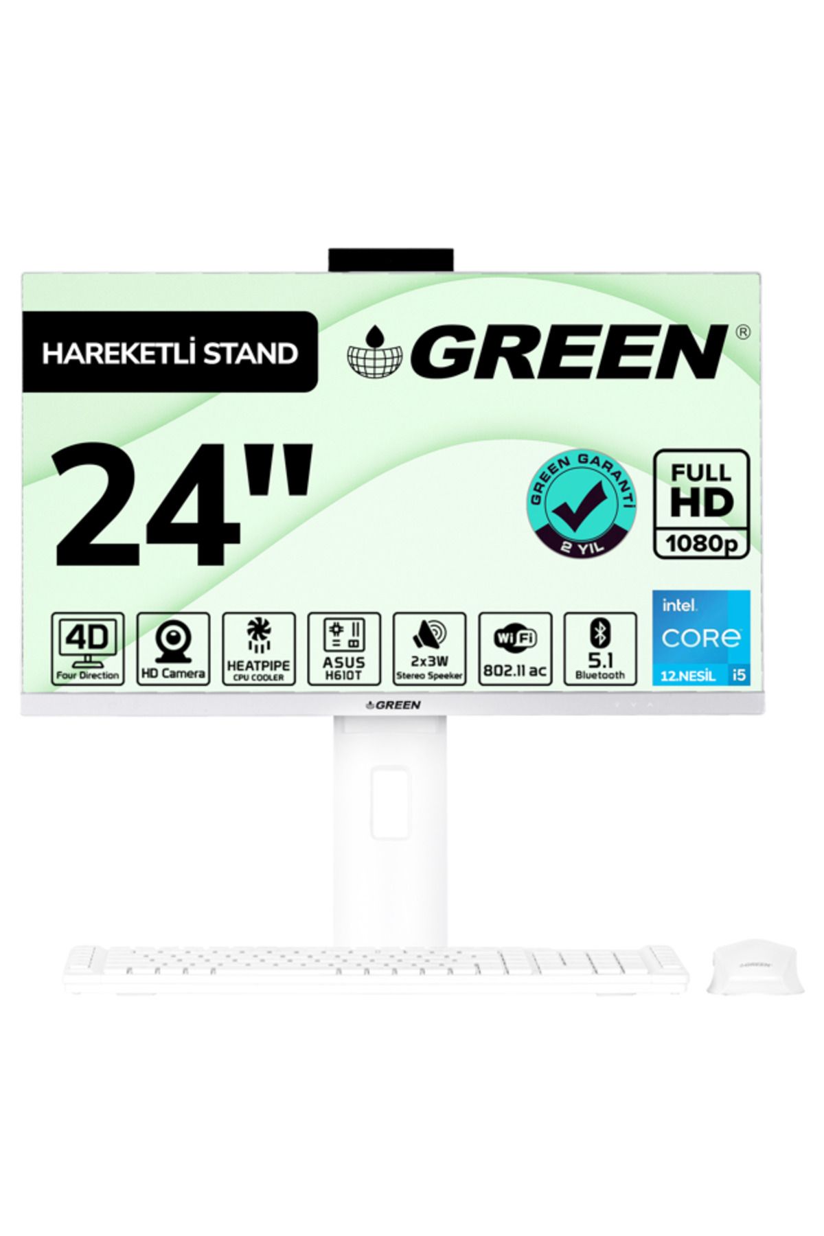 Green AIO GT24-i58SW(i5 8GB 512GBM2 )-H6