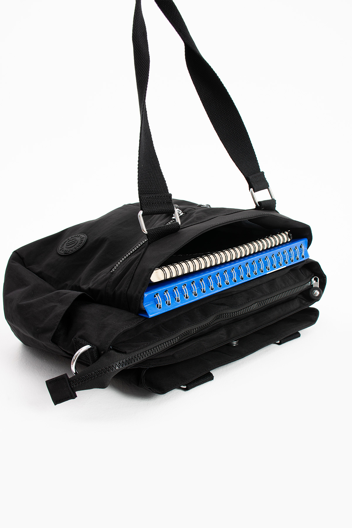 Sanmorris  Kadın Büyük Boy Bölmeli Suya Dayanıklı Krinkıl Kumaş Çapraz Ve Omuz Askılı Koyu Gri Renkli Çanta S-3 - Görsel 8