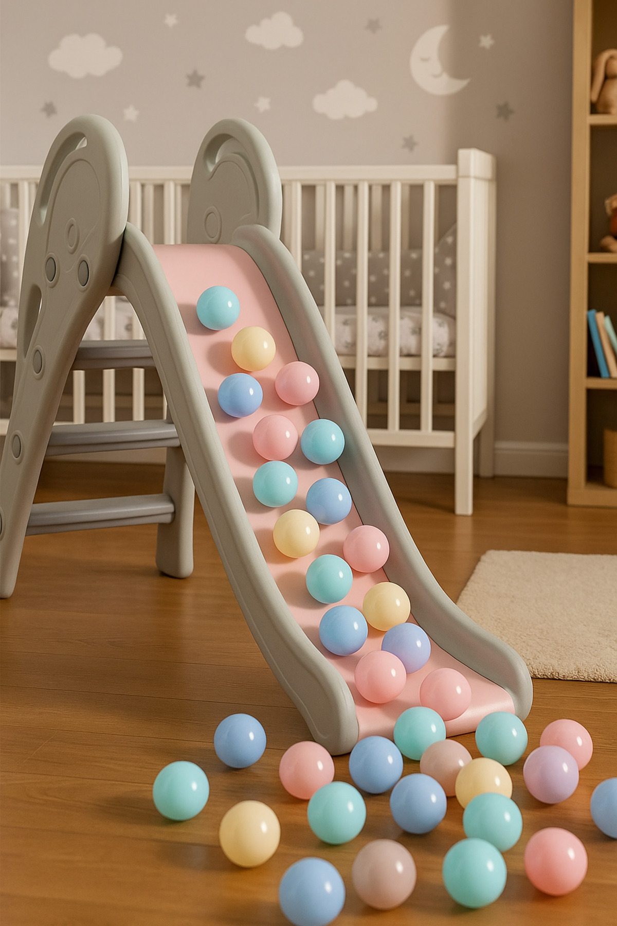 Bebeck Bibsy Oyun Havuz Topu Şişme Yeni Renkler Premium Kalite 100 Adet Fileli fotoğrafı 3 (önizleme)