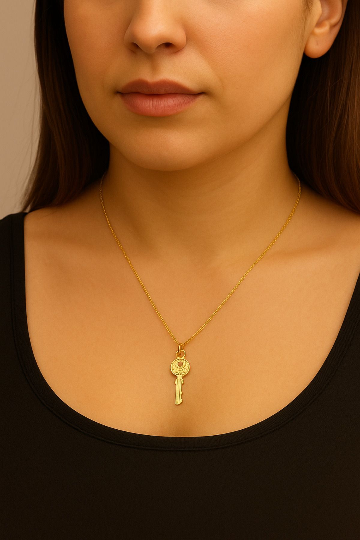cengizjewellery 14 Ayar Anahtar Altın Kolye Ucu