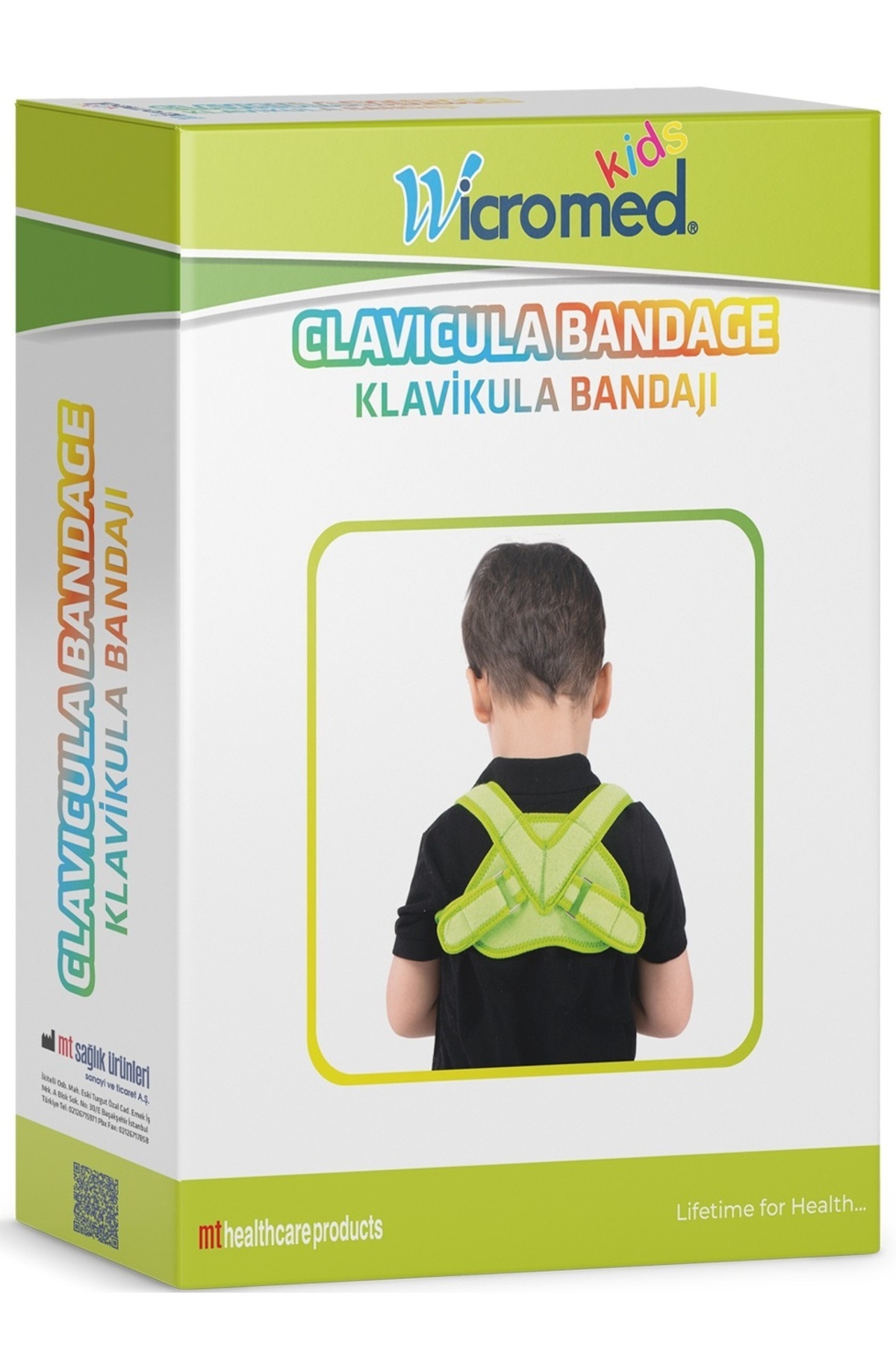 wicromed Klavikula Omuz Sabitleme - Dik Duruş Bandajı Çocuklar Için Kıds Yeşil Neopren Lüks