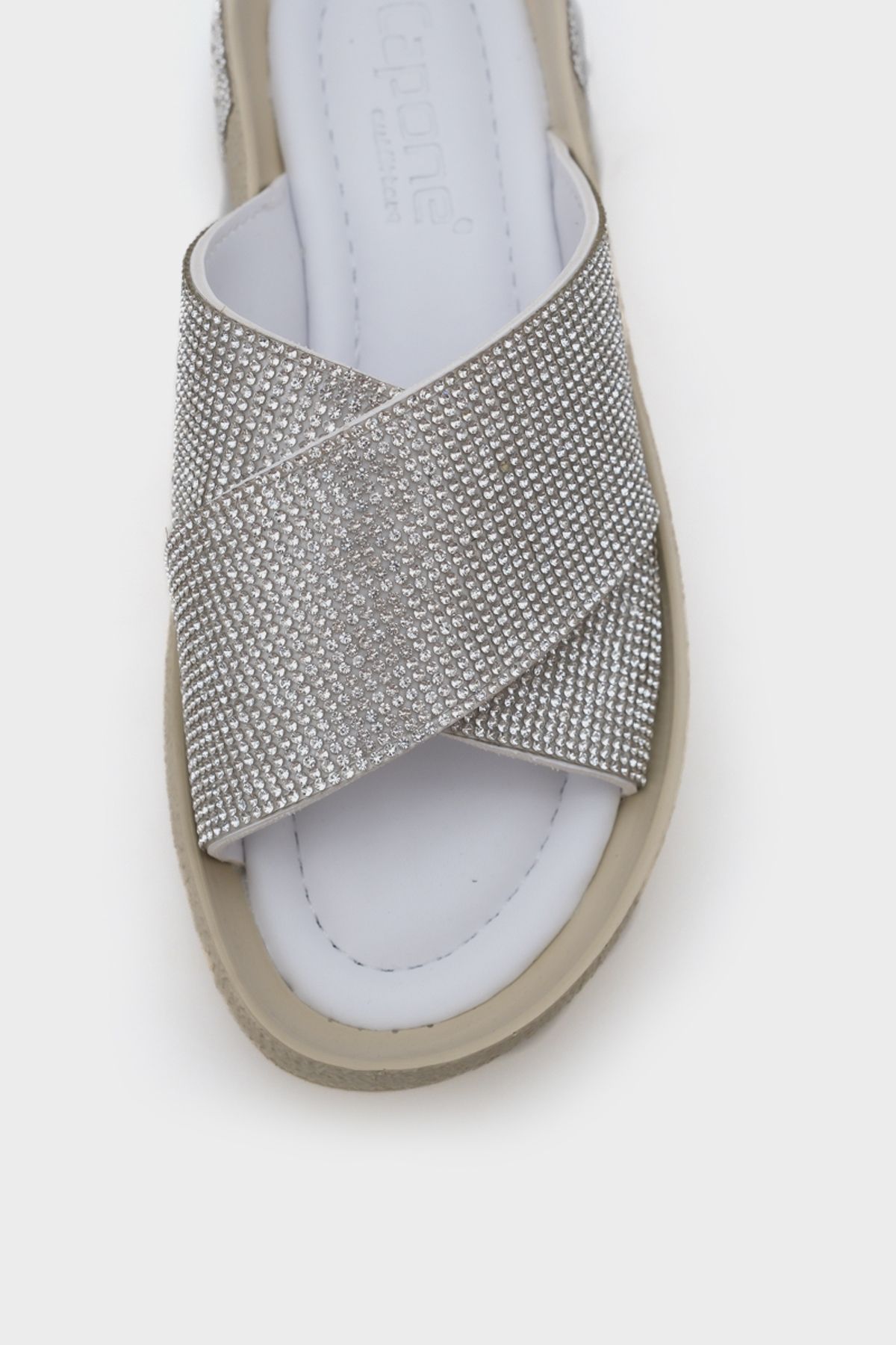 Capone Outfitters-Papuci de damă Maren Cross Stone cu bandă de piatră cu toc pană 2
