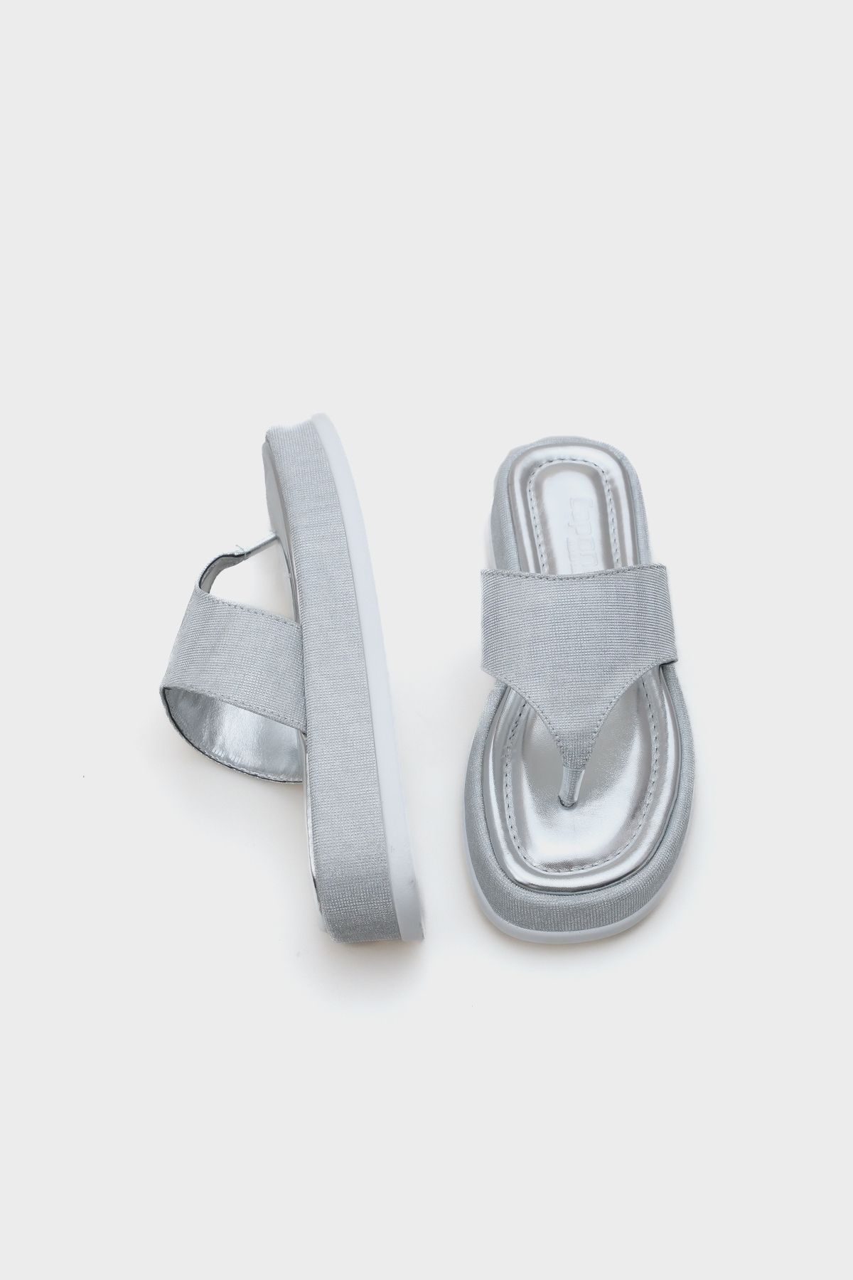 Capone Outfitters-Γυναικείες παντόφλες Margalo Wedge Heeled Stone Flip Flops 3
