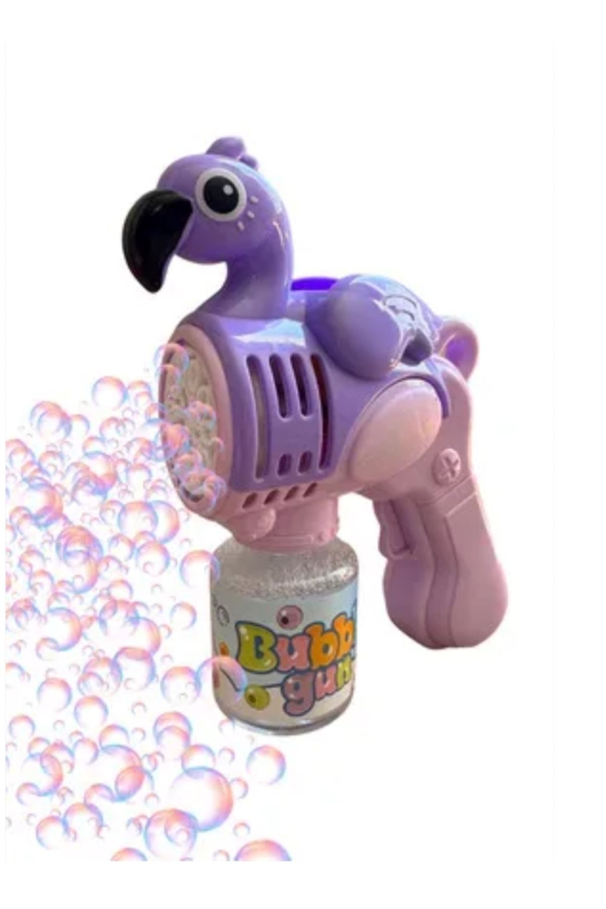 TOYSTAR Flamingo Figürlü Çok Delikli Büyük Boy Pilli Ve Işıklı Baloncuk Çıkaran Köpük Tabancası Bubble Gun