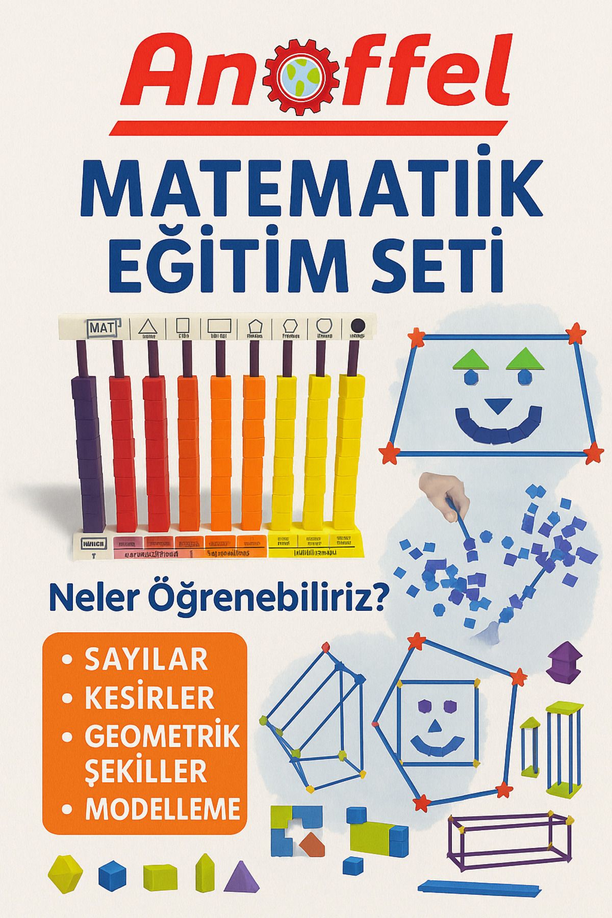 Anoffel MATEMATİK EĞİTİM SETİ 140 PARÇA