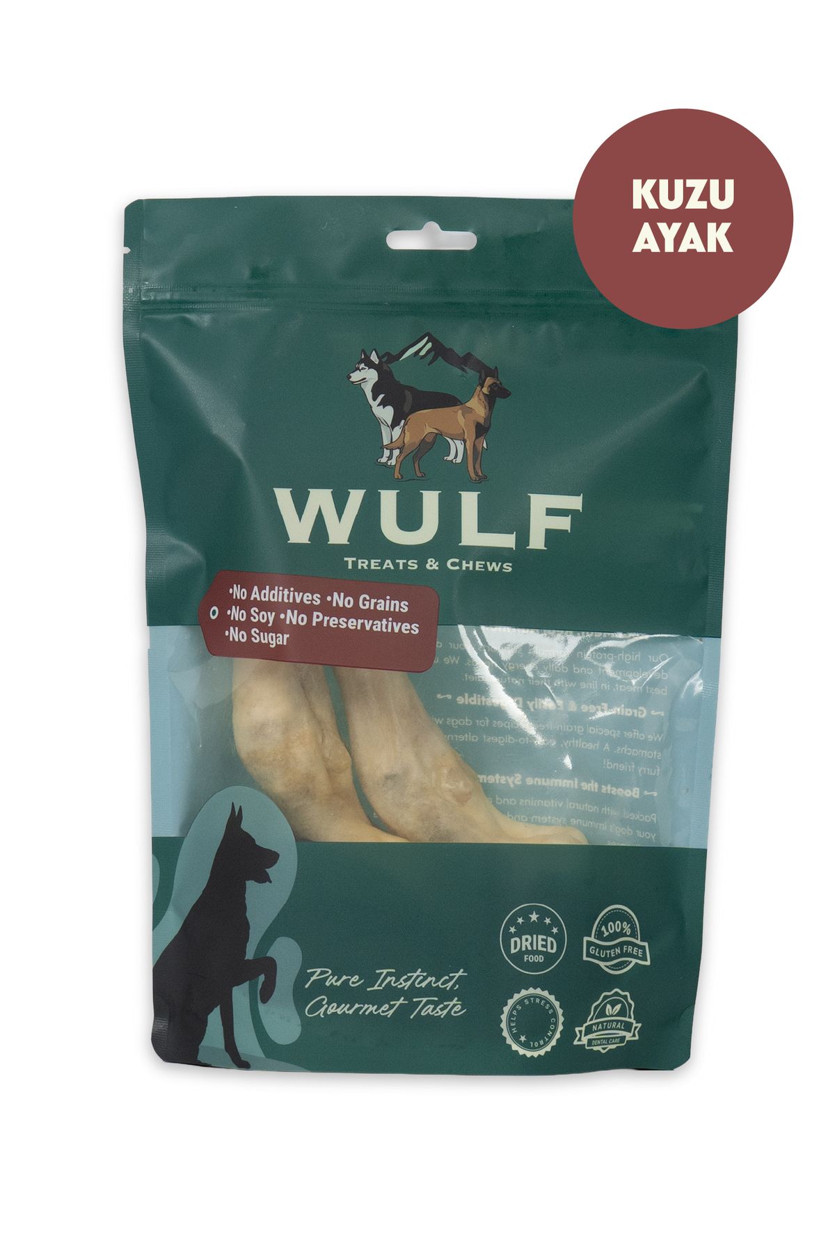 WULF Kuzu Ayak %100 Doğal Kemirmelik Köpek Ödül Maması 2 Adet