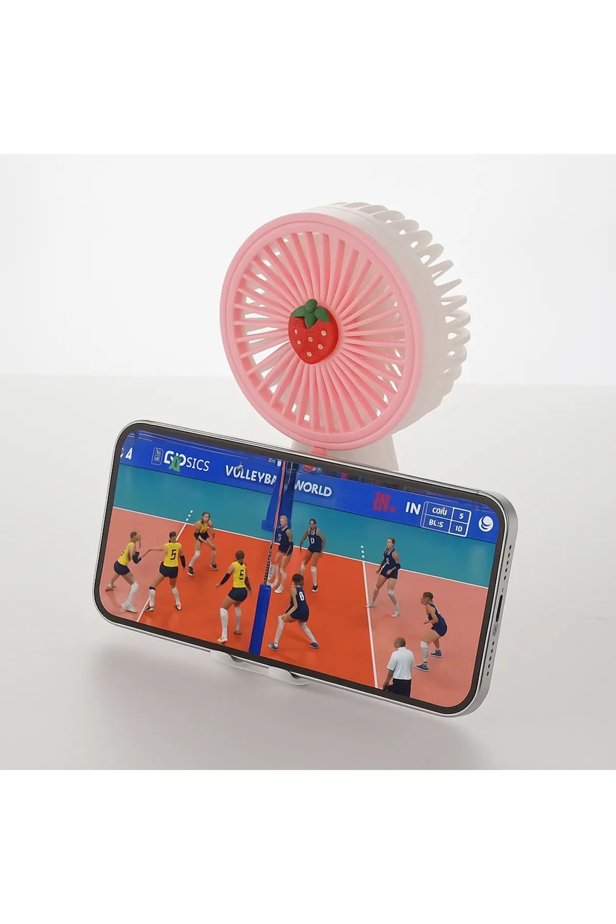 İSBA Mini Fan Masaüstü Taşınabilir Telefon Stantlı Vantilatör 2si 1 Arada Taşınabilir Masaüstü Fan