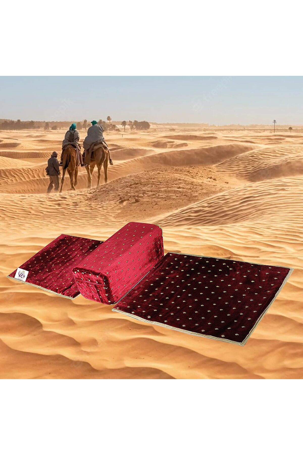 جلسة تراثية أرضية للتخييم مع مسند بنقشات عربية – 25x60x165 سم