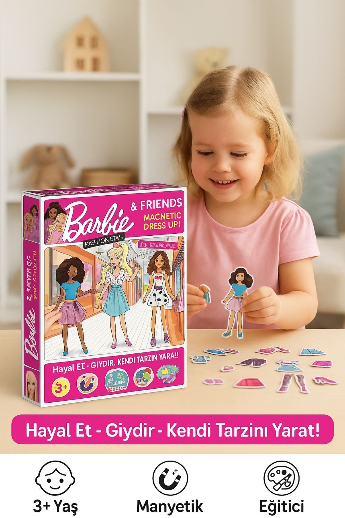 TOYFEST Manyetik Moda Kutusu Kıyafet Giydirme Magnet Kostümler, Eğitici Puzzle
