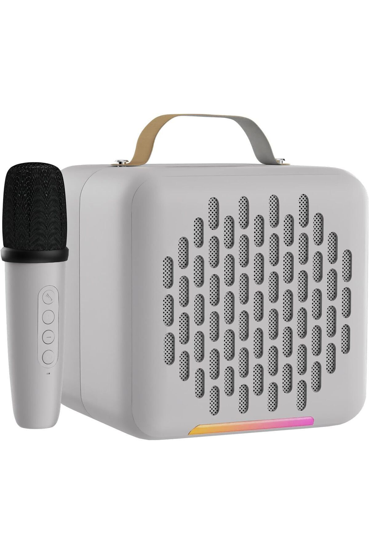 Faster-Rock Box Portable Bluetooth Speaker- Pocket Sized Mini Speaker with 1 Wireless Microphone- 5. 1