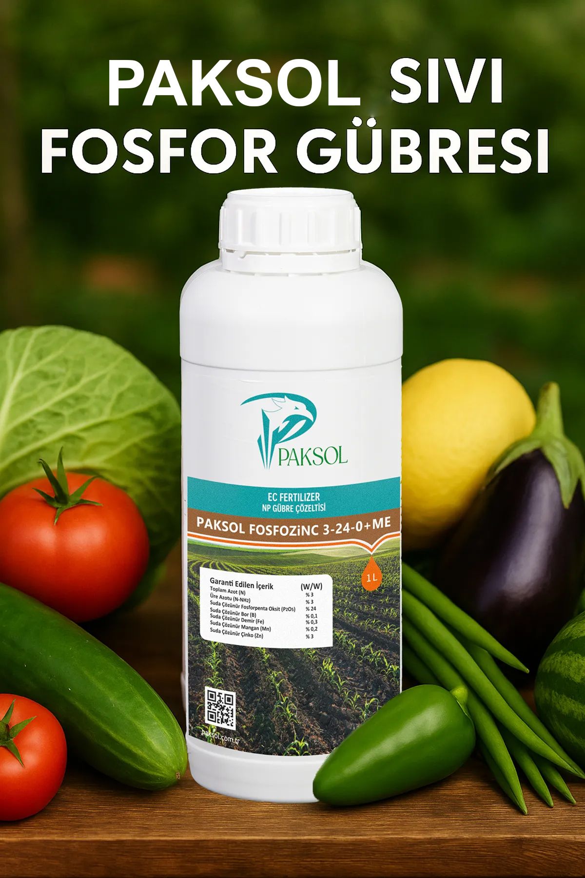 Paksol Fosforlu Sıvı Gübre Fosfozinc 1 Litre