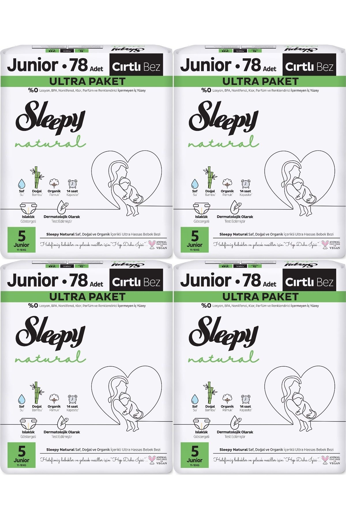 Sleepy Bebek Bezi Natural Beden:5 (11-18KG) Junior 312 Adet Avantaj Ultra Pk