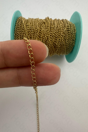 Hobi Goom Takı Yapımı / Üretimi İçin Paslanmaz Çelik Gold İnce Uzatma Zinciri...