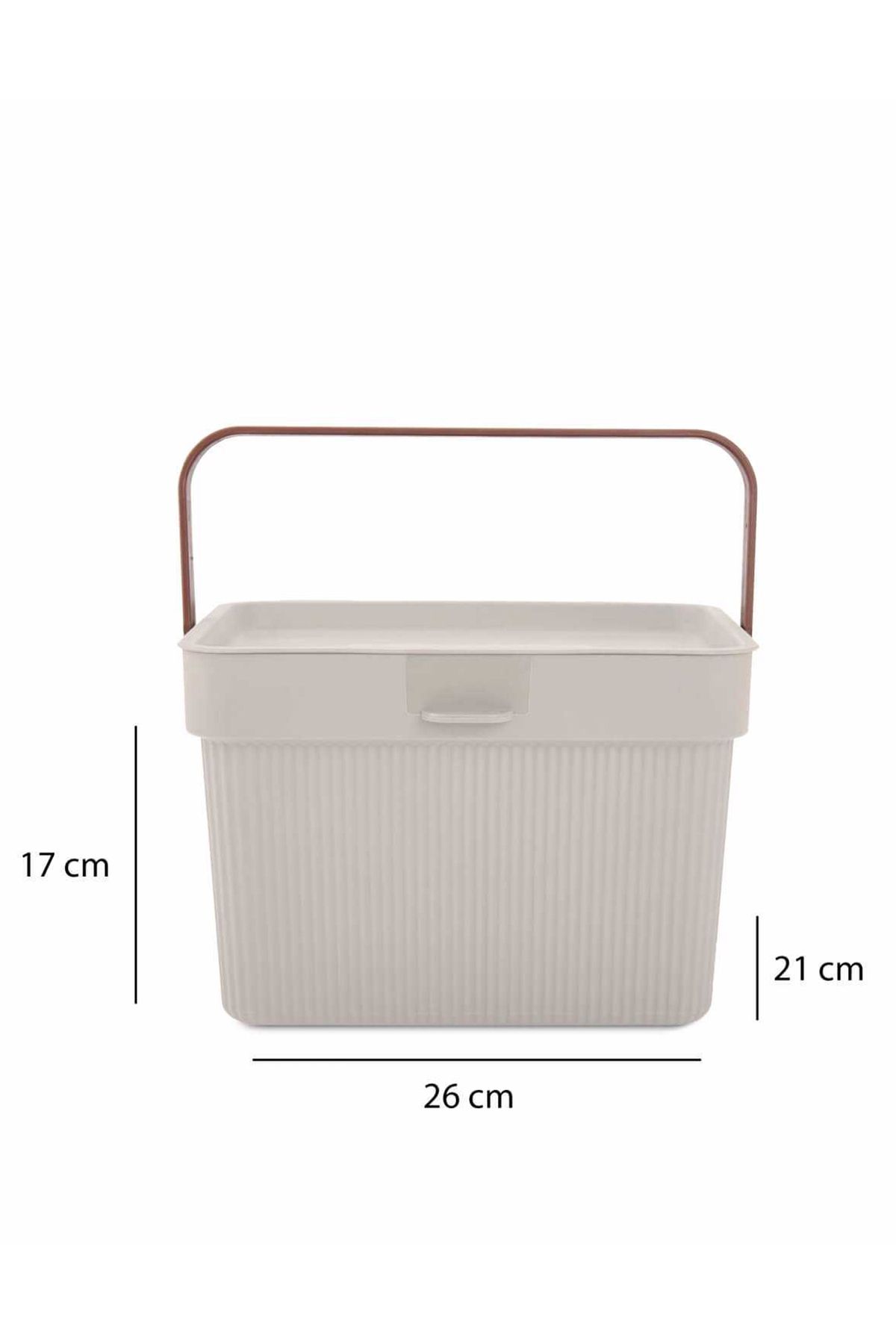 HOMİNG-Homing Cream Multi-Purpose Handle and Lid Detergent Storage Box Organizer 6Lt 4